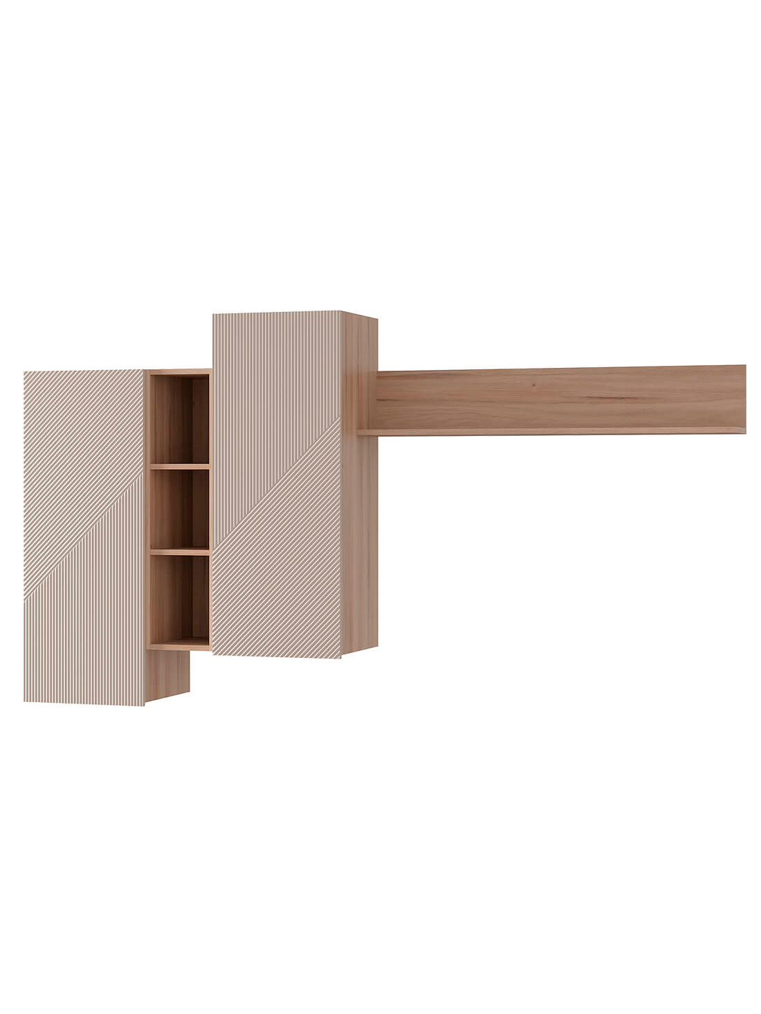 Изображение товара Гостиный модуль Эмилия из ЛДСП бежевый 213x117x37.2 см мебель для гостиной БТС