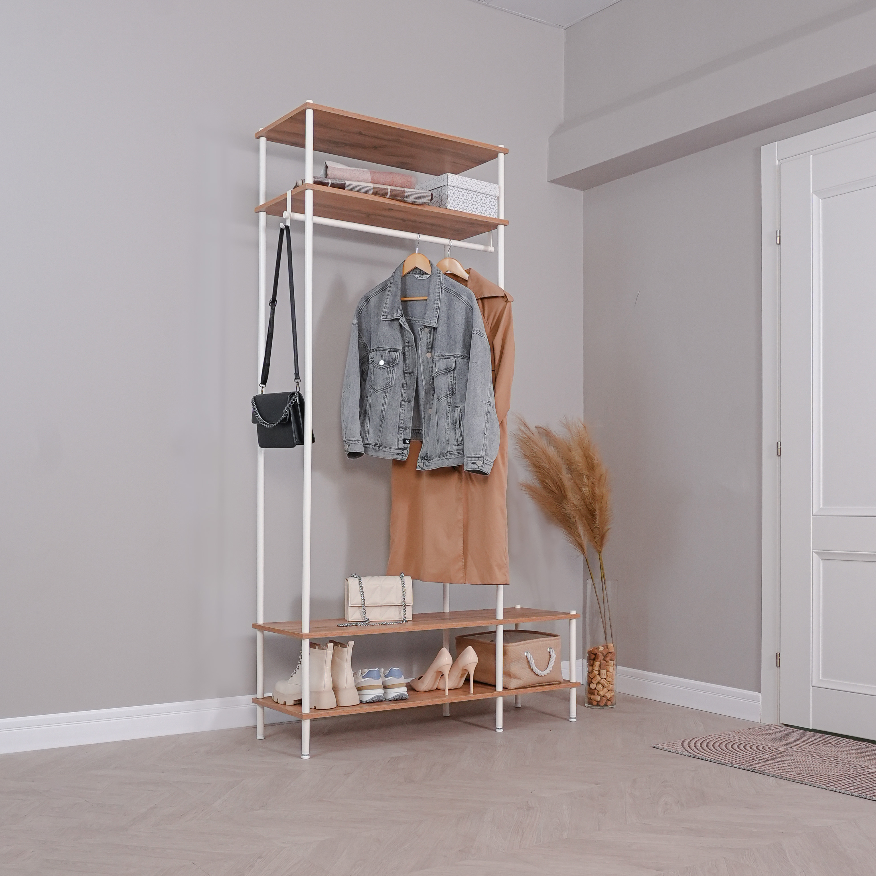 Изображение товара Вешалка для одежды Зми Нешкаф 44 белая напольная из металла