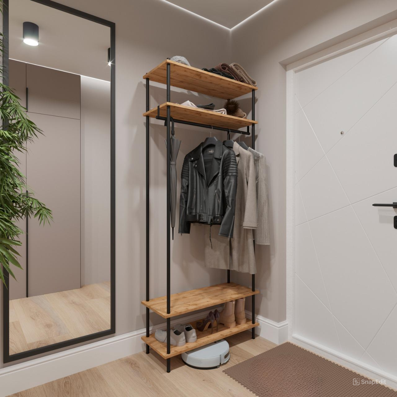 Изображение товара Вешалка для одежды Зми Нешкаф 34 металл и ЛДСП черная