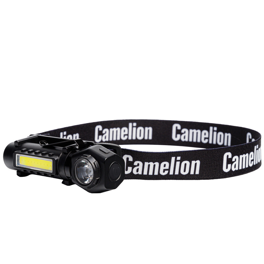Изображение товара Налобный аккумуляторный фонарь Camelion Led53408 200 лм, три режима, USB Изображение товара Налобный аккумуляторный фонарь Camelion Led53408 200 лм, три режима, USB