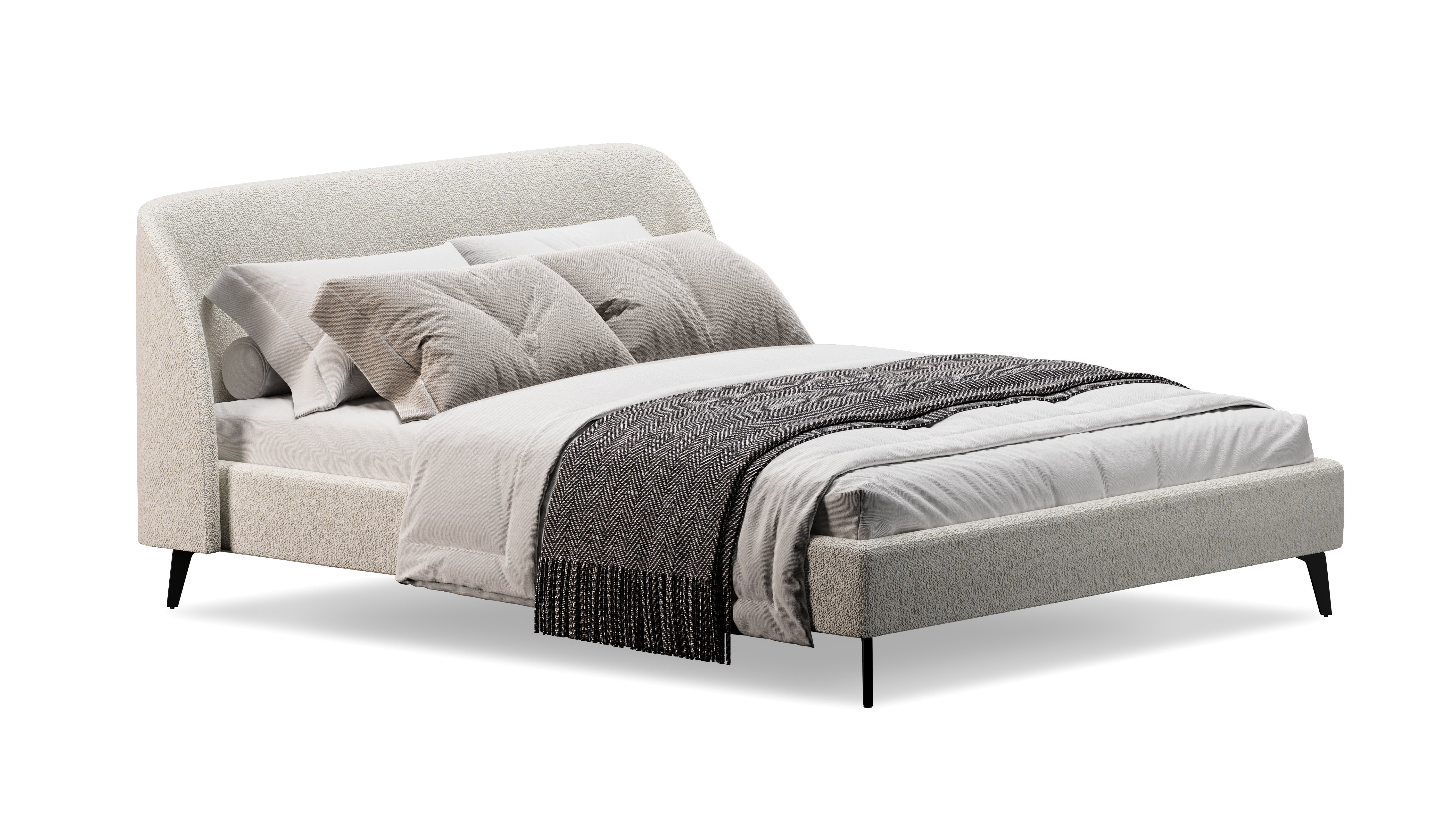 Изображение товара Кровать Mebelroom Мосс 203x95x214 см белый шенилл Россия