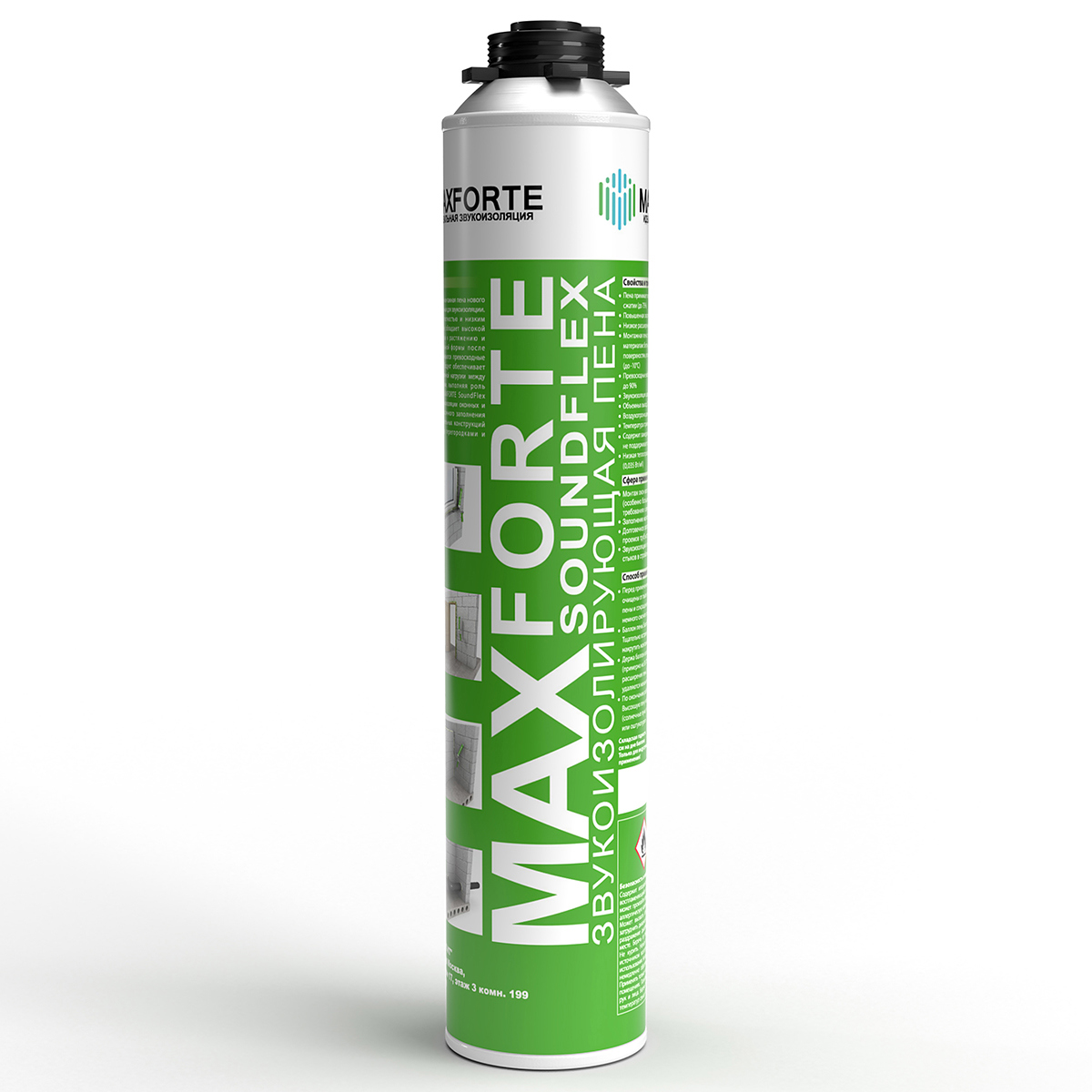 Изображение товара Пена монтажная Максфорте SoundFLEX профессиональная эластичная для звукоизоляции