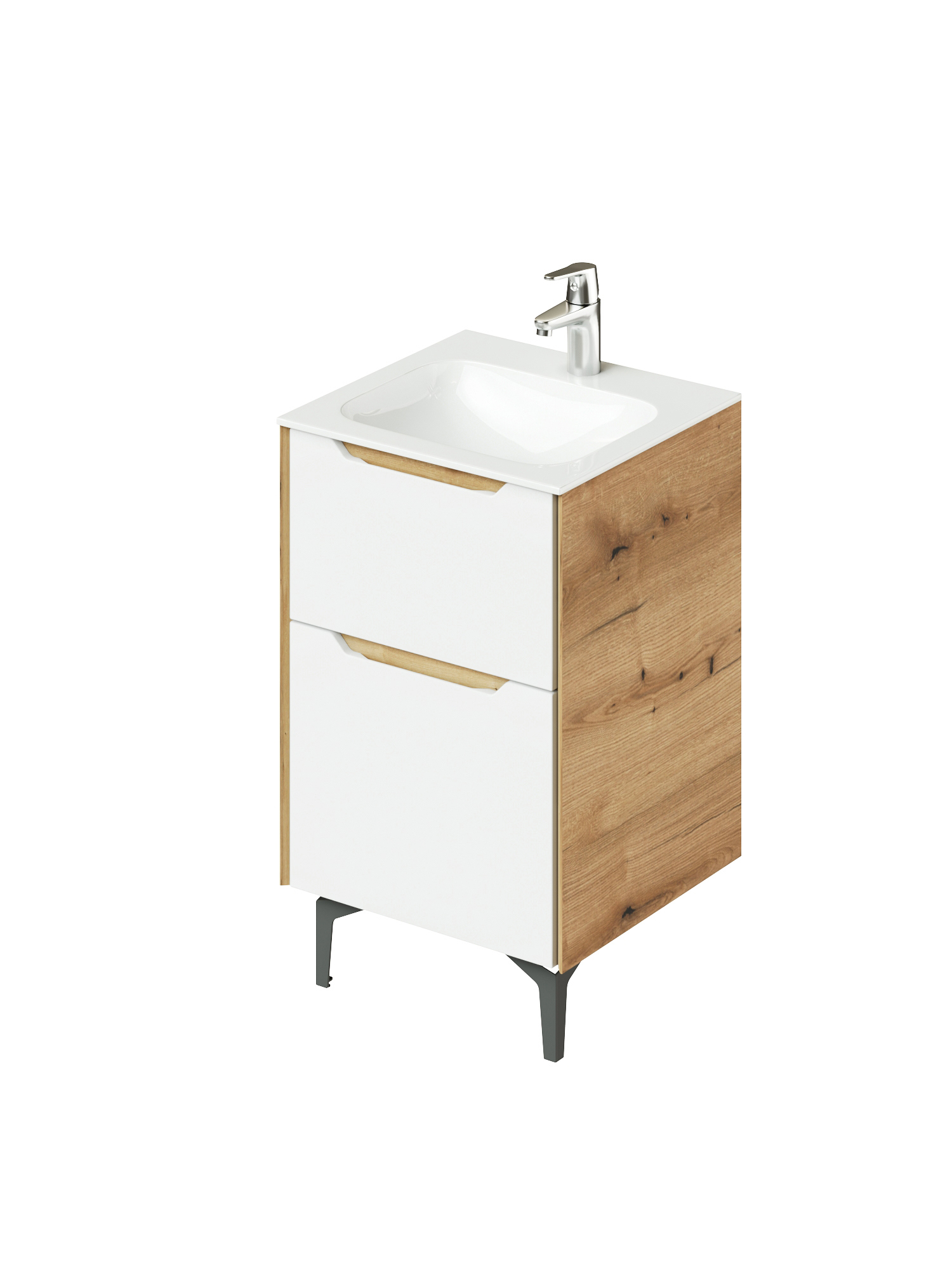 Изображение товара Тумба с раковиной в ванную Итана Nill 50 50.2x47.1x84.9 напольная белый глянец