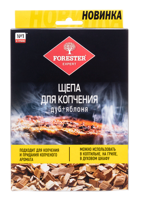 Изображение товара Щепа для копчения Forester яблоня и дуб для барбекю 175 г Изображение товара Щепа для копчения Forester яблоня и дуб для барбекю 175 г
