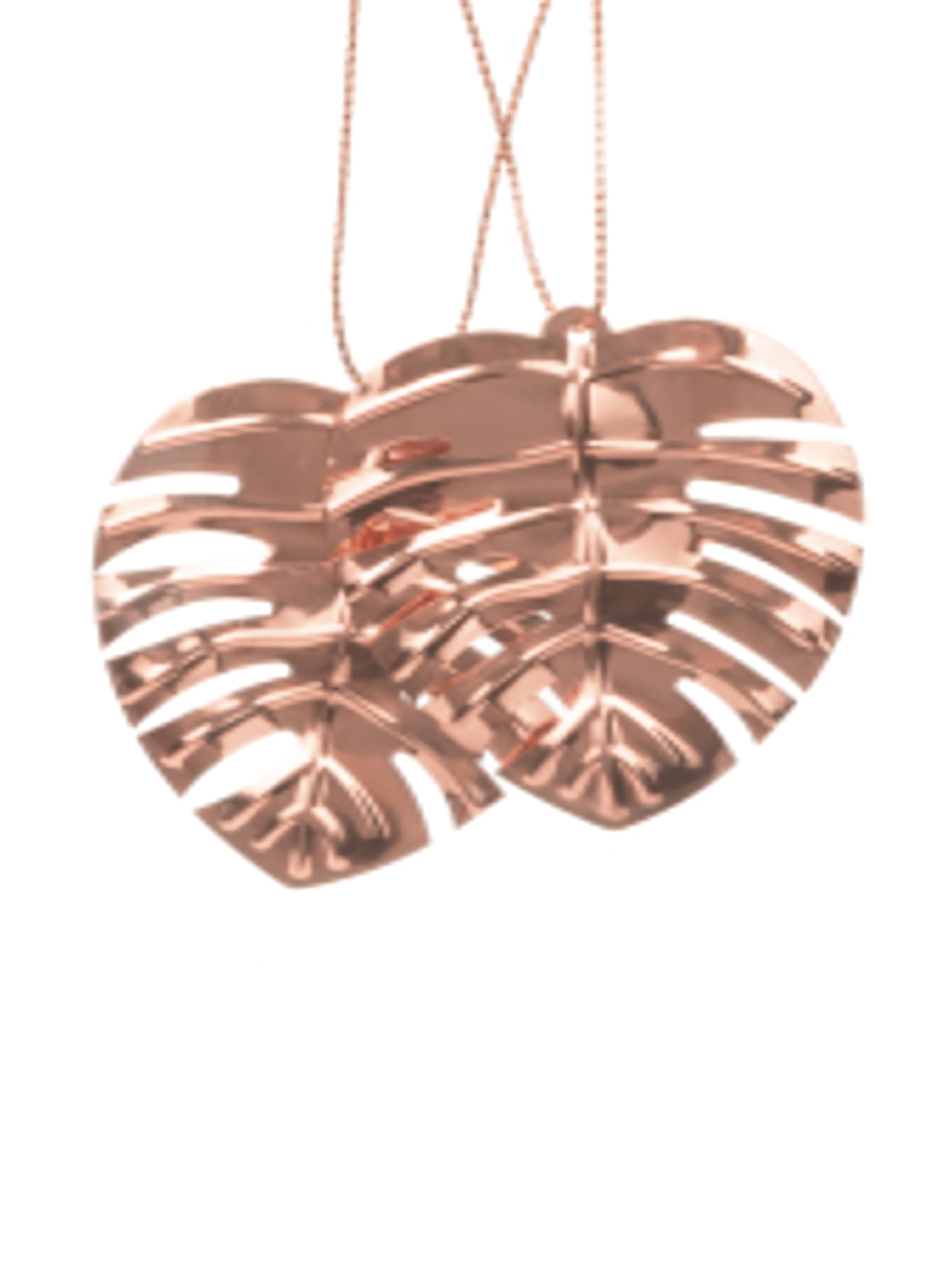 Изображение товара Подвесное украшение Лист монстеры 6x5 см золотой для интерьера и оформления