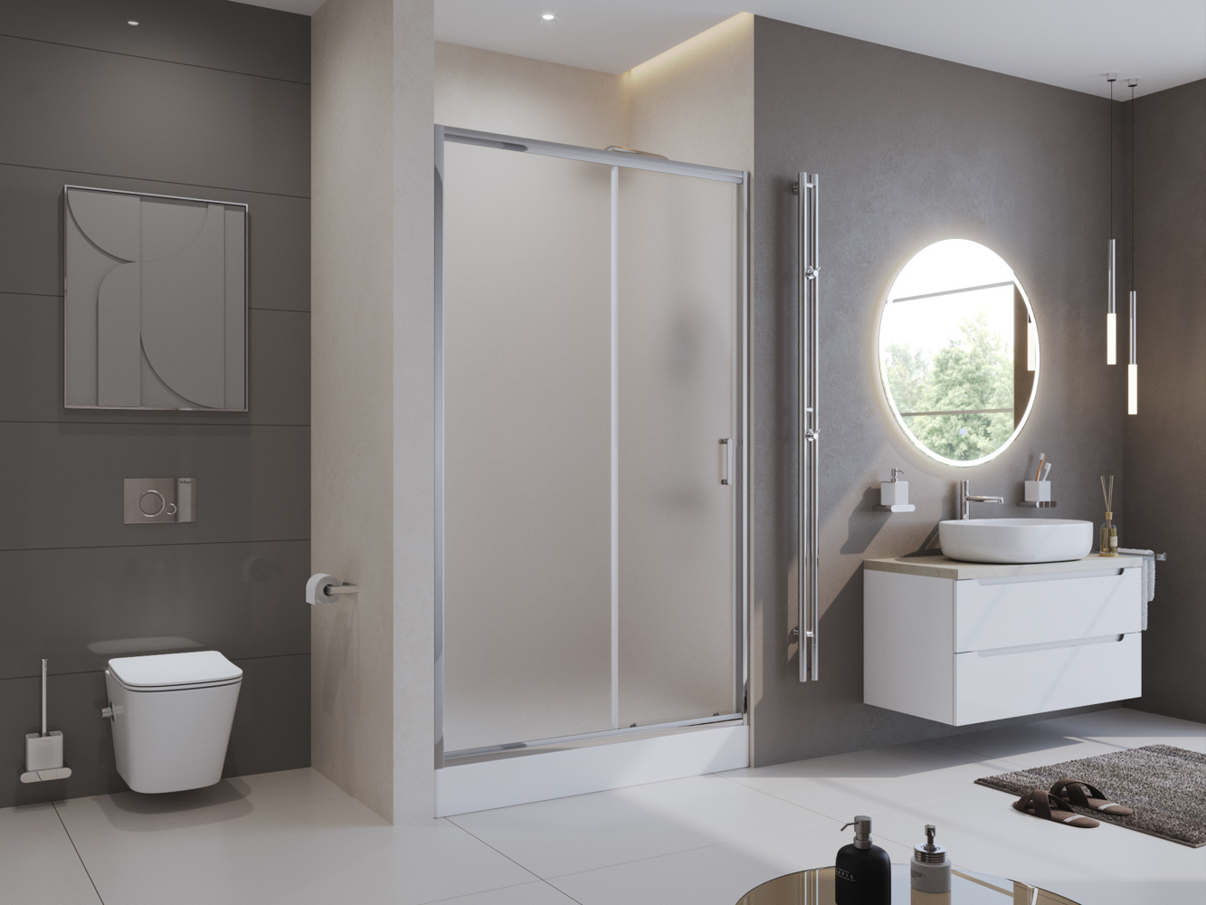 Изображение товара Душевая дверь BelBagno UNO-195-BF-1-160-P-Cr 195x160см
