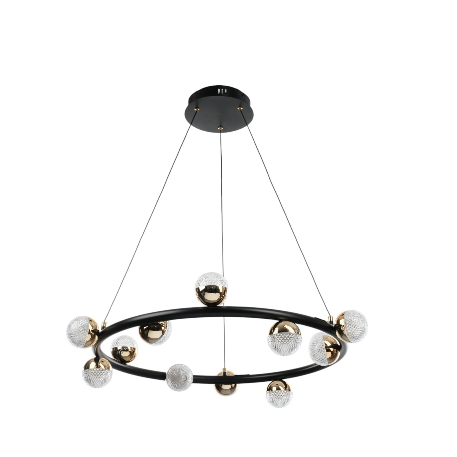 Изображение товара Светильник подвесной светодиодный Bayerlux 10385951 с пультом управления 3 м² нейтральный белый свет цвет золотой