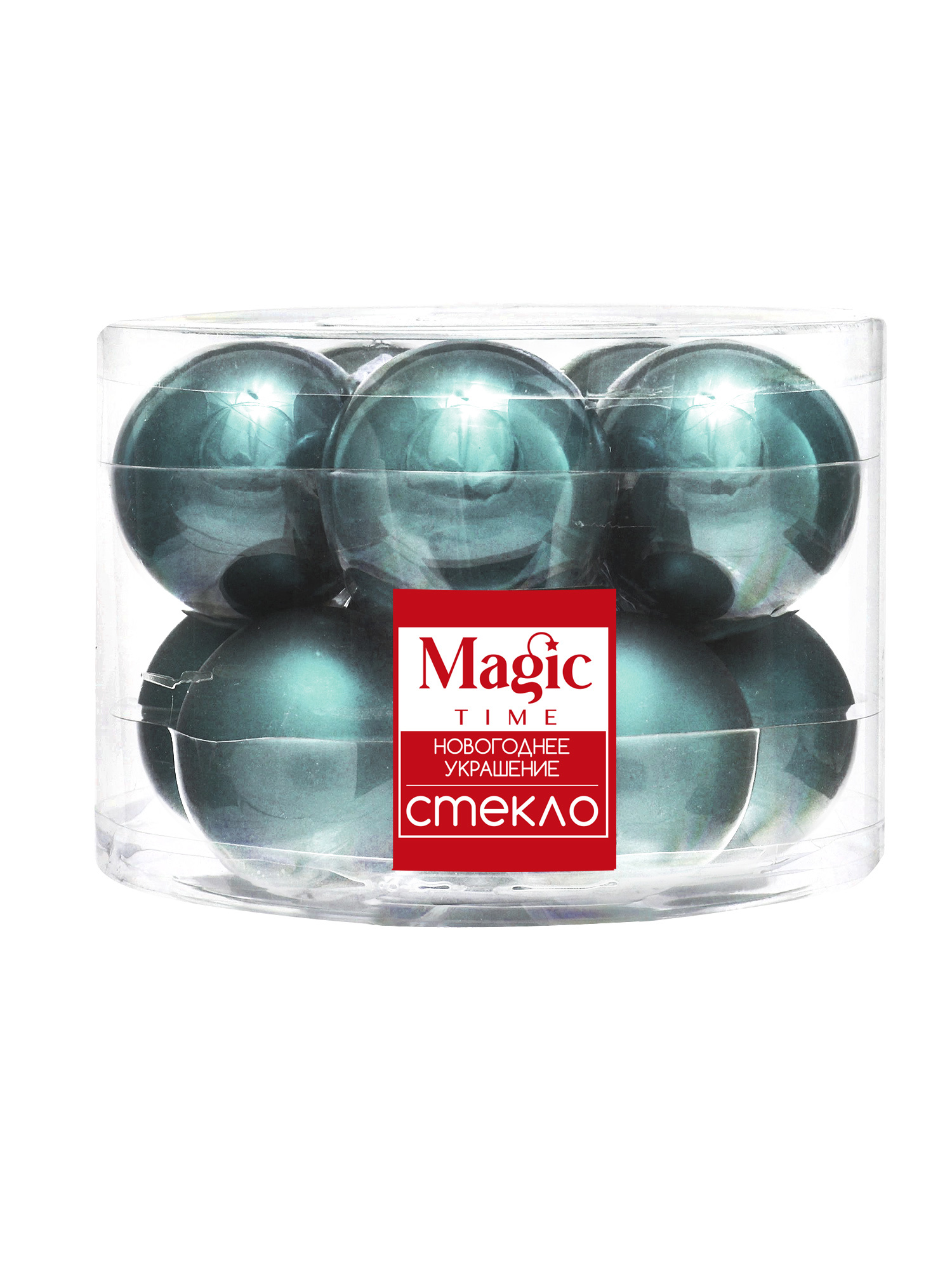 Изображение товара Набор елочных шаров стекло бирюзовый ø6 см 8 шт. праздничное украшение