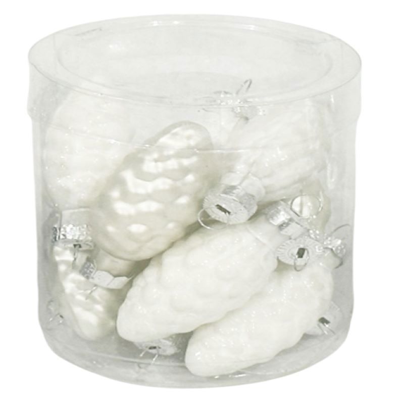 Изображение товара Набор елочных игрушек Шишки 7x8.2 см белый 12 шт.