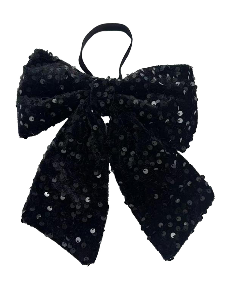 Изображение товара Новогодний бант 20 см полиэстер черный праздничный декор