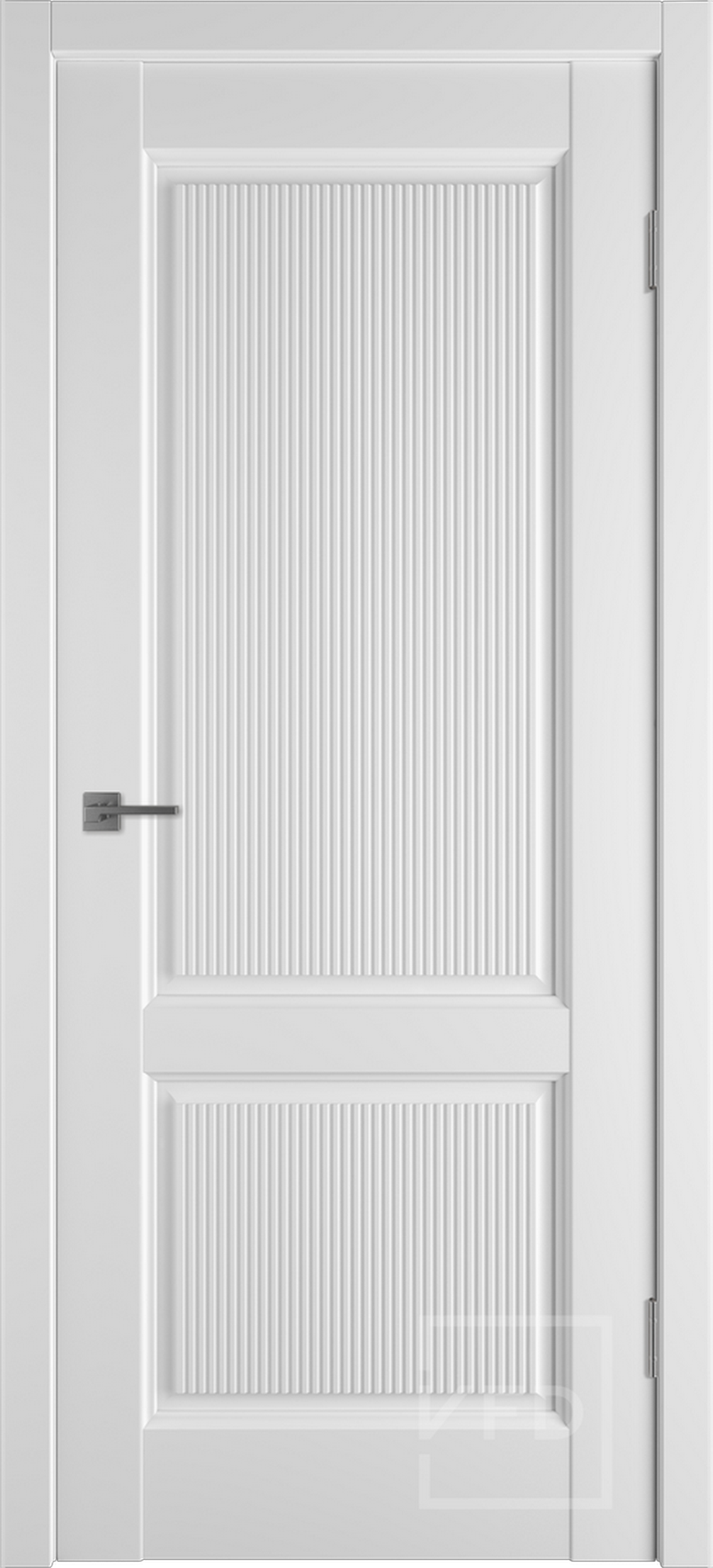 Изображение товара Комплект межкомнатной двери VFD Elegant 2VR глухая 200x60см ПВХ цвет emalex ice с коробом и наличниками