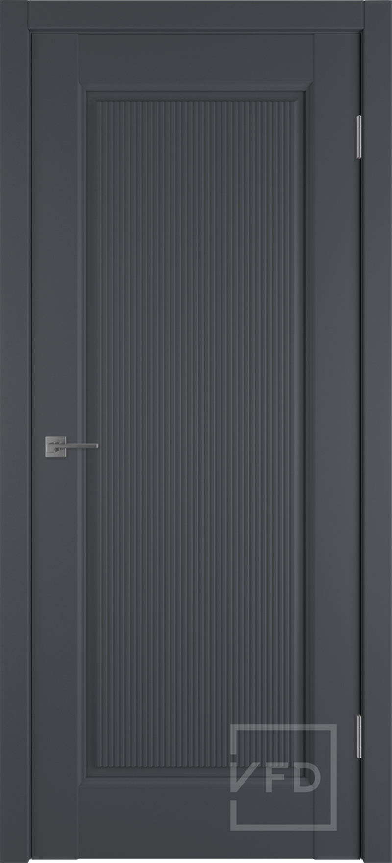 Изображение товара Комплект межкомнатной двери VFD Elegant 1VR глухая 200x60см ПВХ цвет emalex onyx с коробом и наличниками