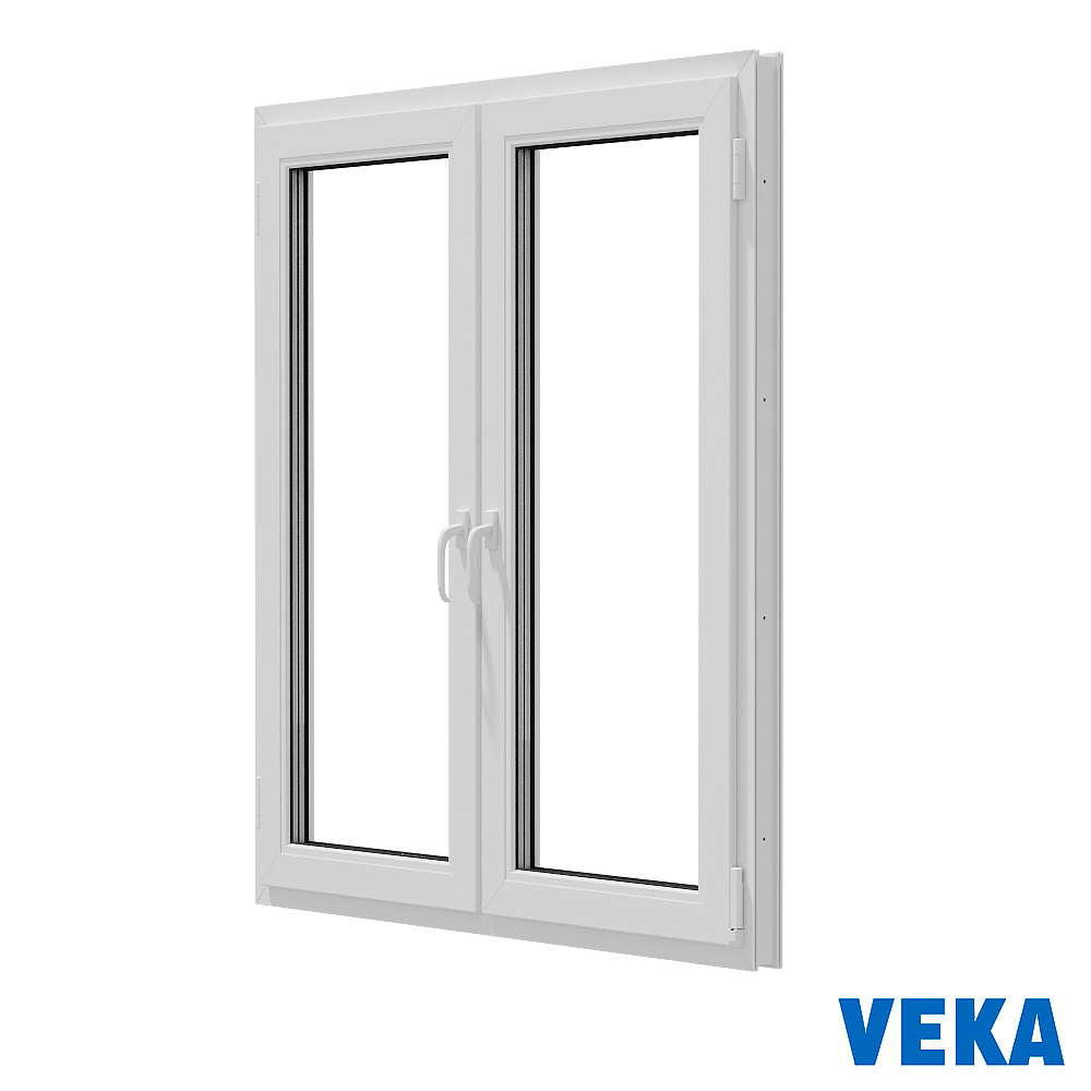 Изображение товара Окно пластиковое ПВХ Veka WHS 1400x1200мм (ВхШ) двухстворчатое поворотное левое/поворотно-откидное правое двухкамерный стеклопакет цвет белый