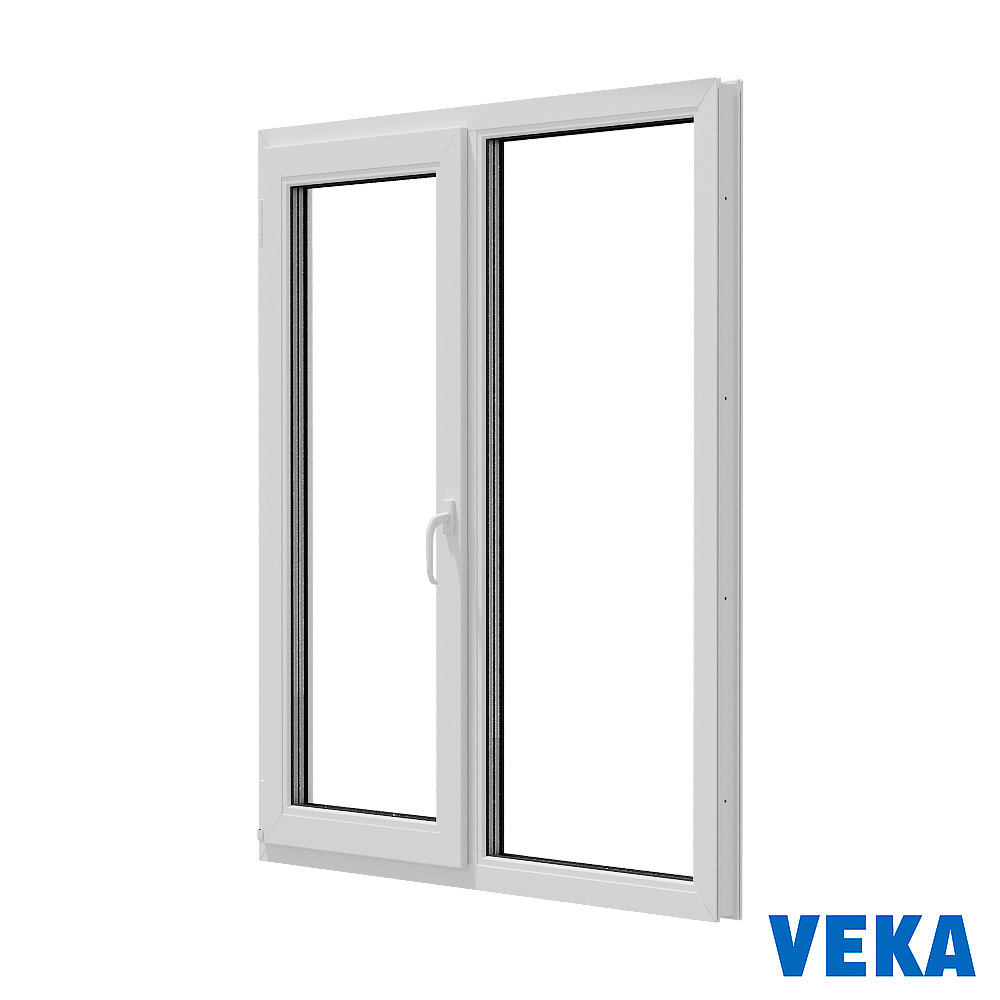 Изображение товара Окно пластиковое ПВХ Veka WHS 1400x1300мм (ВхШ) двухстворчатое поворотно-откидное левое/глухое правое однокамерный стеклопакет цвет белый Изображение товара Окно пластиковое ПВХ Veka WHS 1400x1300мм (ВхШ) двухстворчатое поворотно-откидное левое/глухое правое однокамерный стеклопакет цвет белый