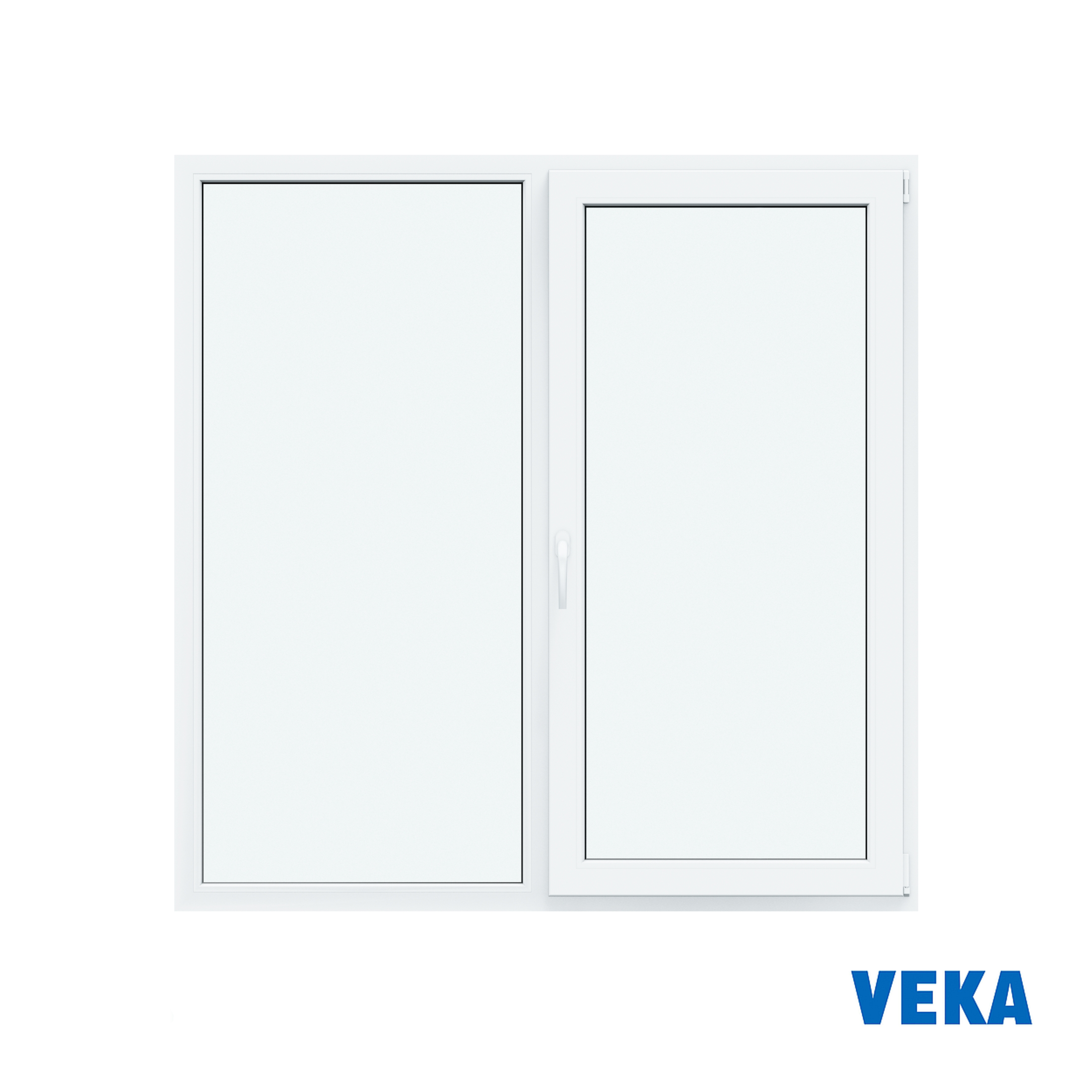 Изображение товара Окно пластиковое ПВХ Veka WHS 1500x1200мм (ВхШ) двухстворчатое глухое левое/поворотно-откидное правое двухкамерный стеклопакет цвет белый