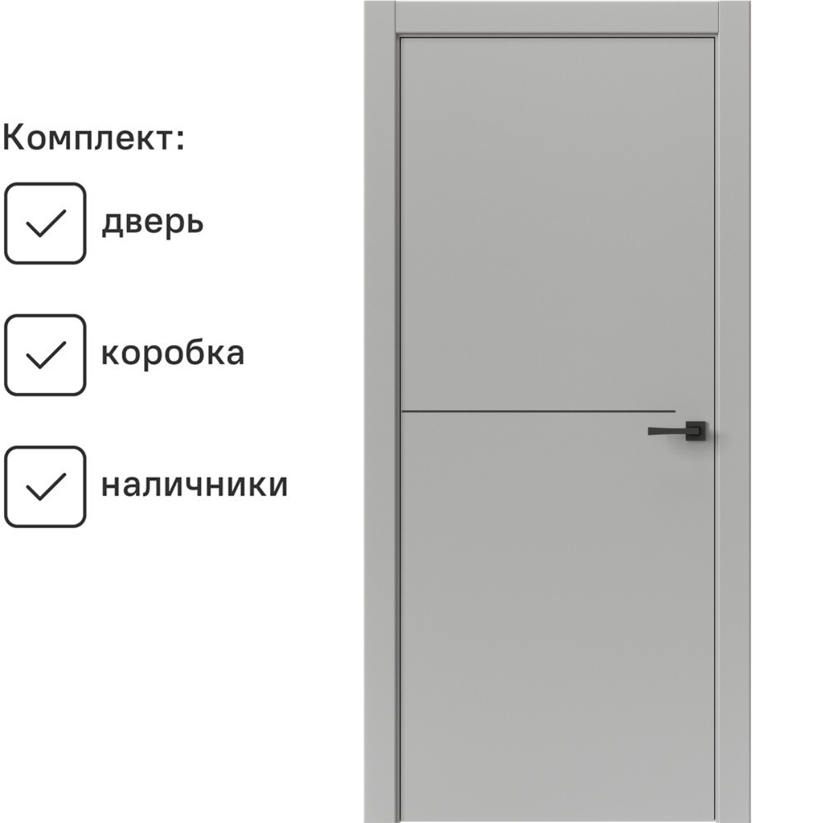 Изображение товара Комплект межкомнатной двери Uberture Tamburat 4302 глухая 200x90см полипропилен цвет лофт светлый с коробом и наличниками