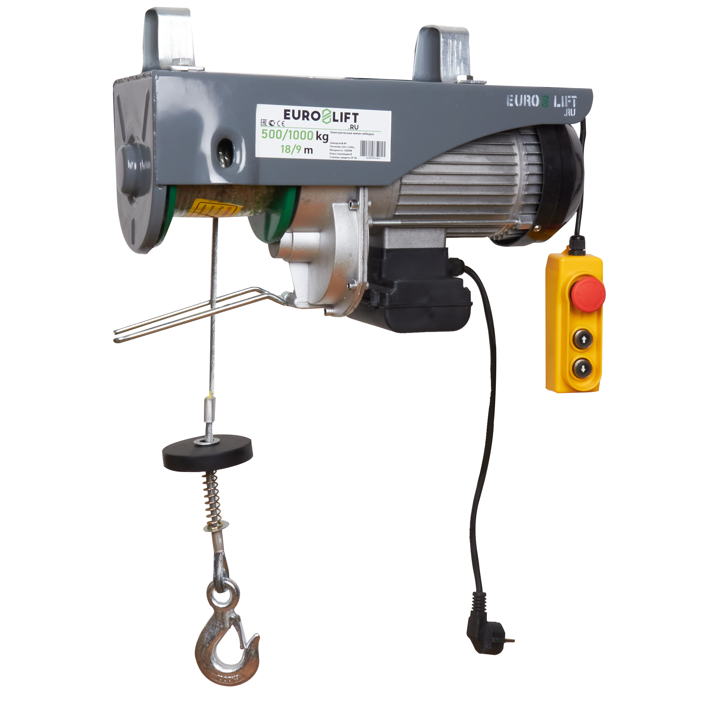 Изображение товара Лебедка электрическая Euro-Lift PA-1000, грузоподъемность до 1000 кг