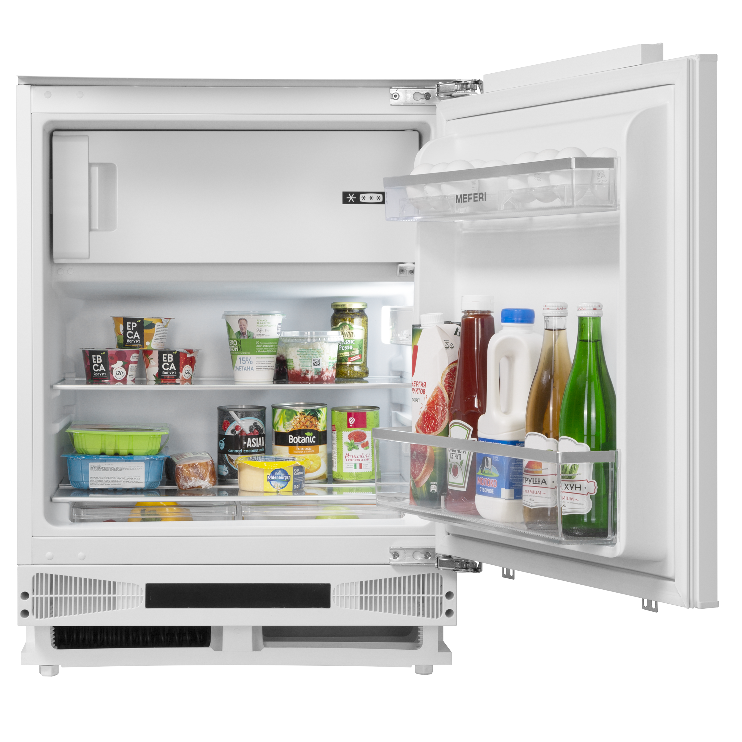 Изображение товара Встраиваемый холодильник Meferi MBR82 LOW FROST LIGHT 59.6x82 см цвет белый