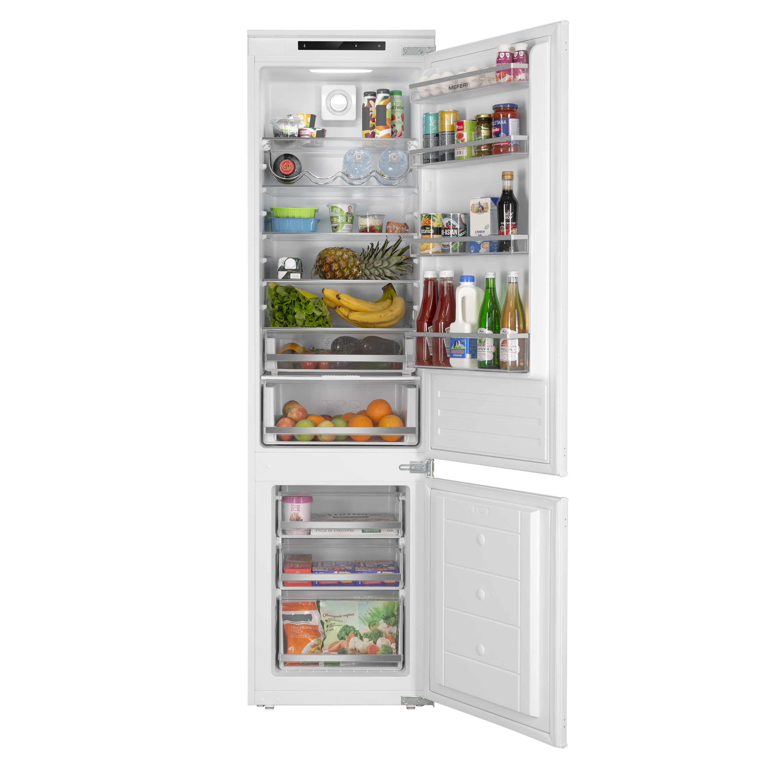 Изображение товара Встраиваемый холодильник MEFERI MBR193 LOW FROST LIGHT 300л белый