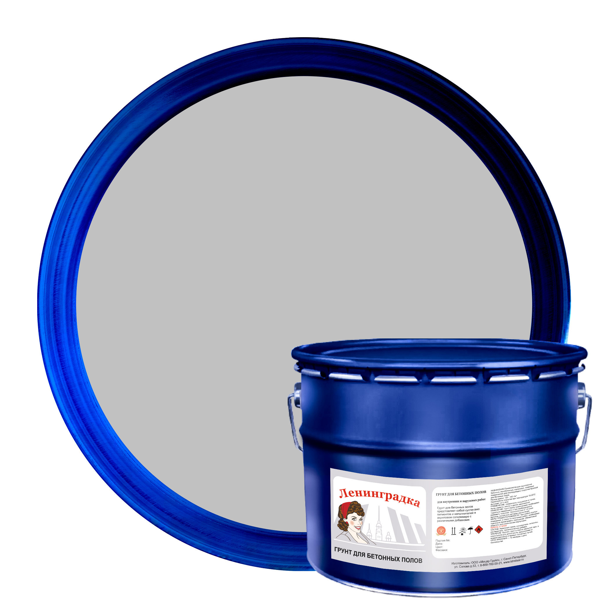 Изображение товара Грунт для бетонных полов универсальный АК-014 9 кг цвет серый