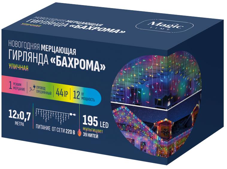 Изображение товара Электрогирлянда светодиодная Бахрома 12 м с 195 лампами