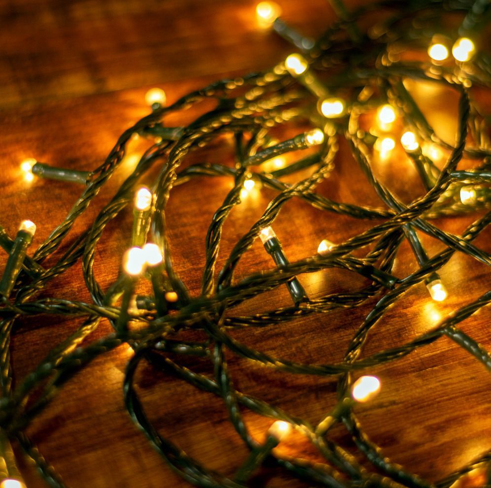 Изображение товара Электрогирлянда комнатная Нить 20 м 200 LED теплый белый свет 8 режимов