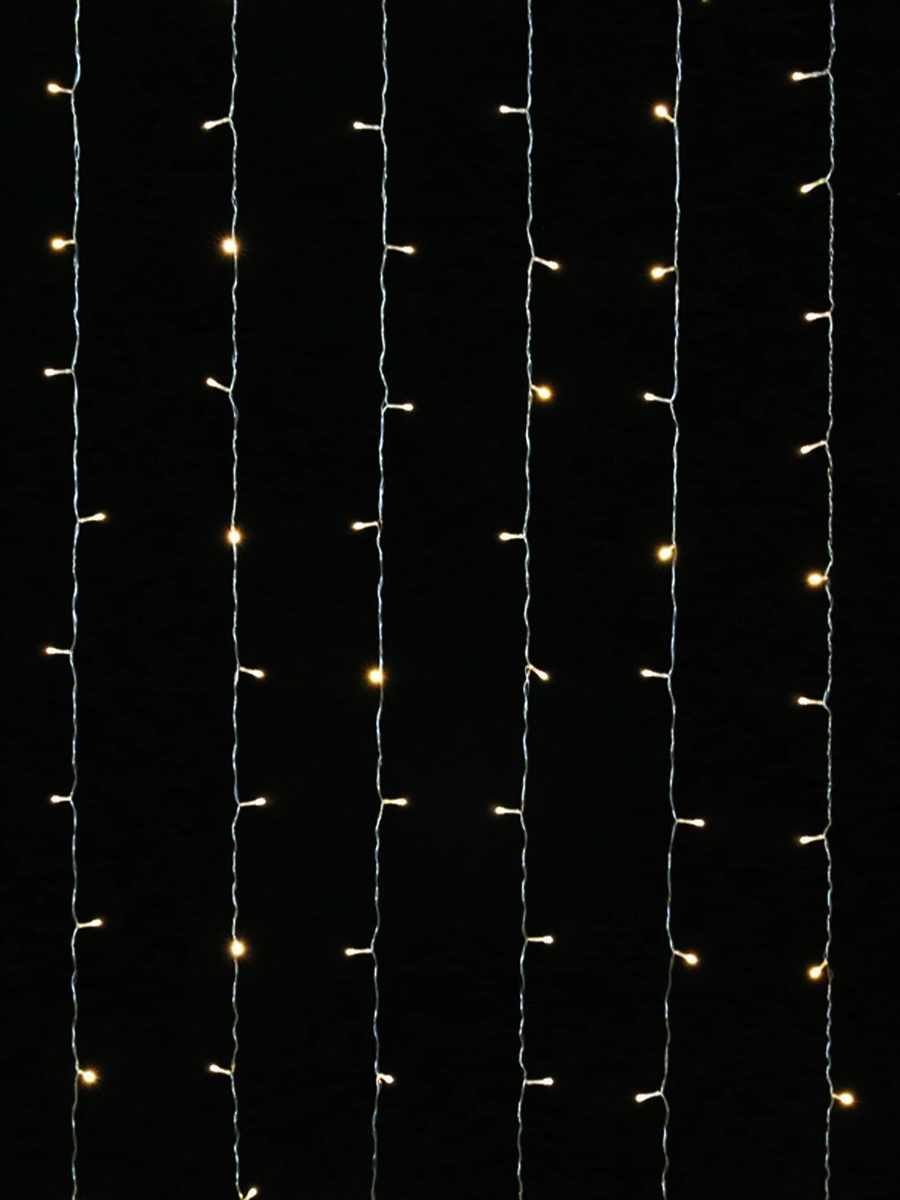 Изображение товара Электрогирлянда светодиодная занавес 3x2 м 144 ламп теплый белый свет