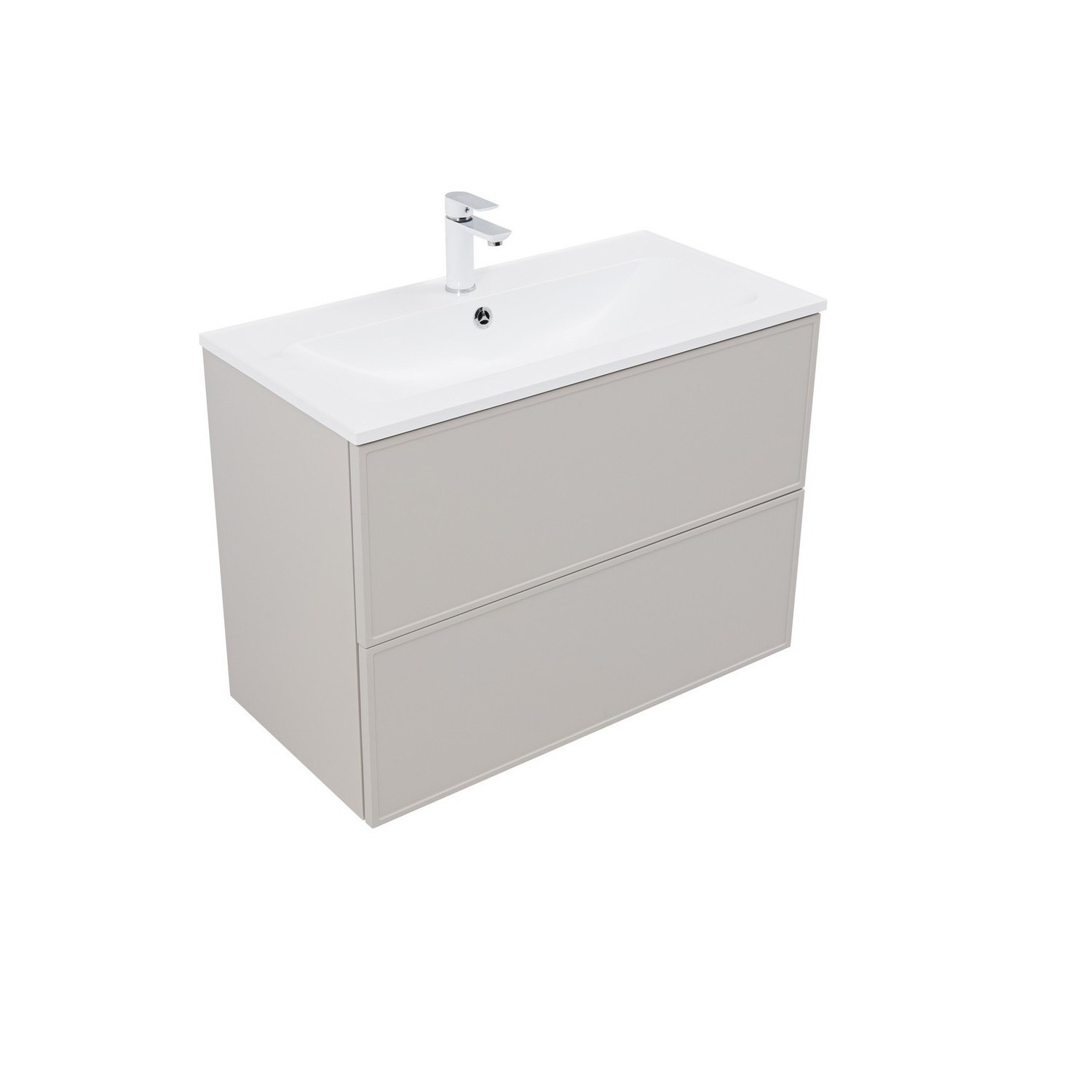 Изображение товара Тумба под раковину Aquanet Арт 90 бежевый, подвесная, влагостойкая, 87.4 см