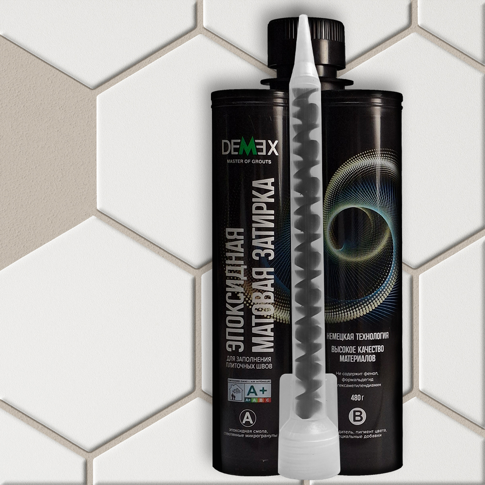 Изображение товара Затирка эпоксидная матовая двухкомпонентная Demex 304 в двойной тубе 400 грамм цвет крем-брюле