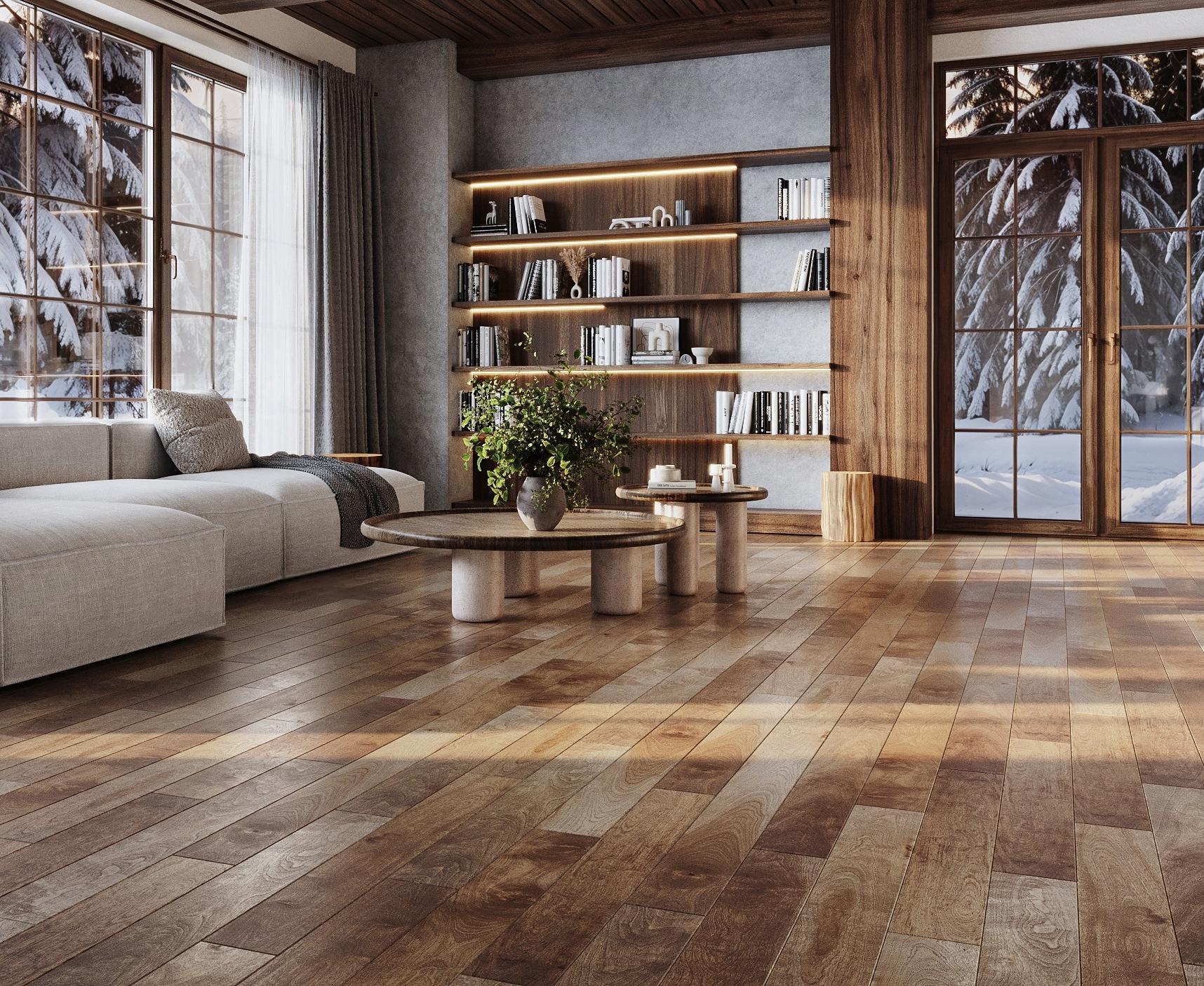 Изображение товара Паркетная доска Amber Wood Береза желтая амбер 14 мм фаска 0.909 м2