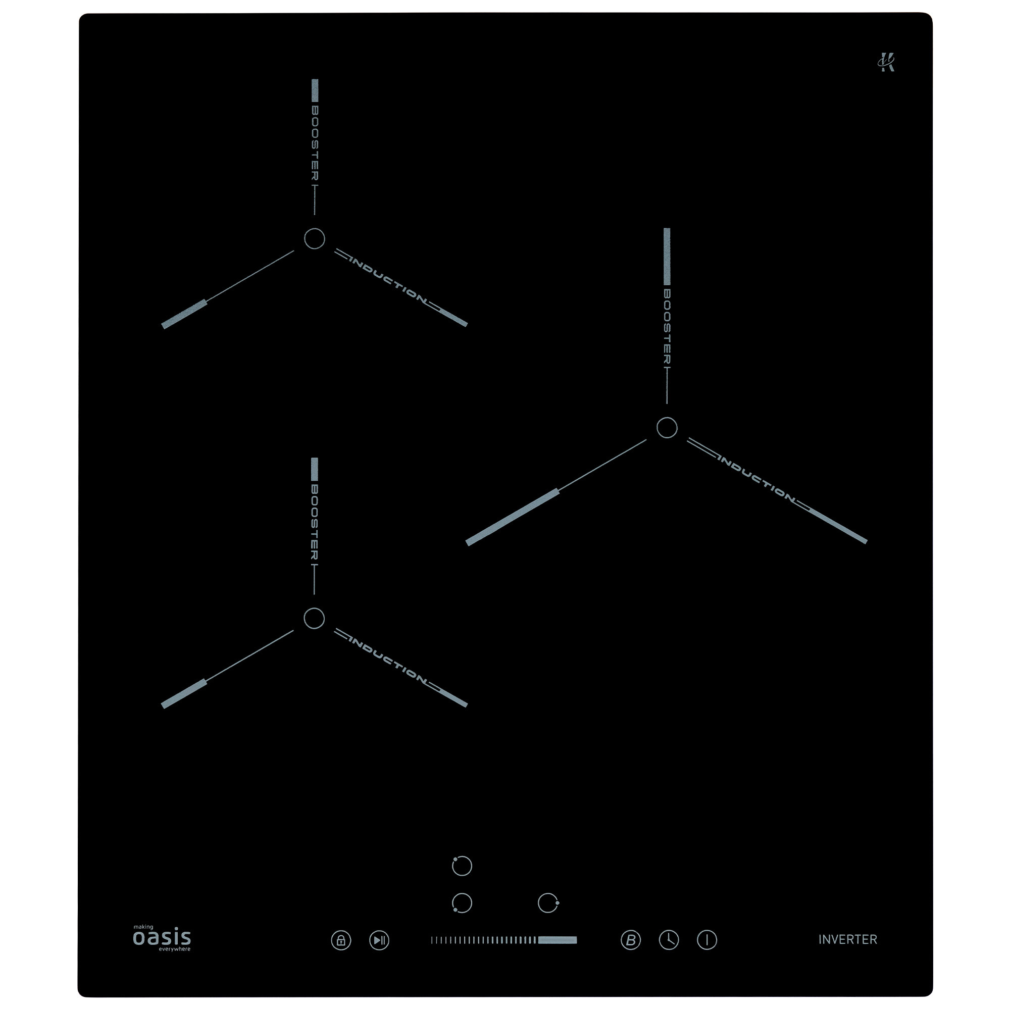 Изображение товара Индукционная варочная панель Making Oasis Everywhere P-ENG 45 см 3 конфорки черный
