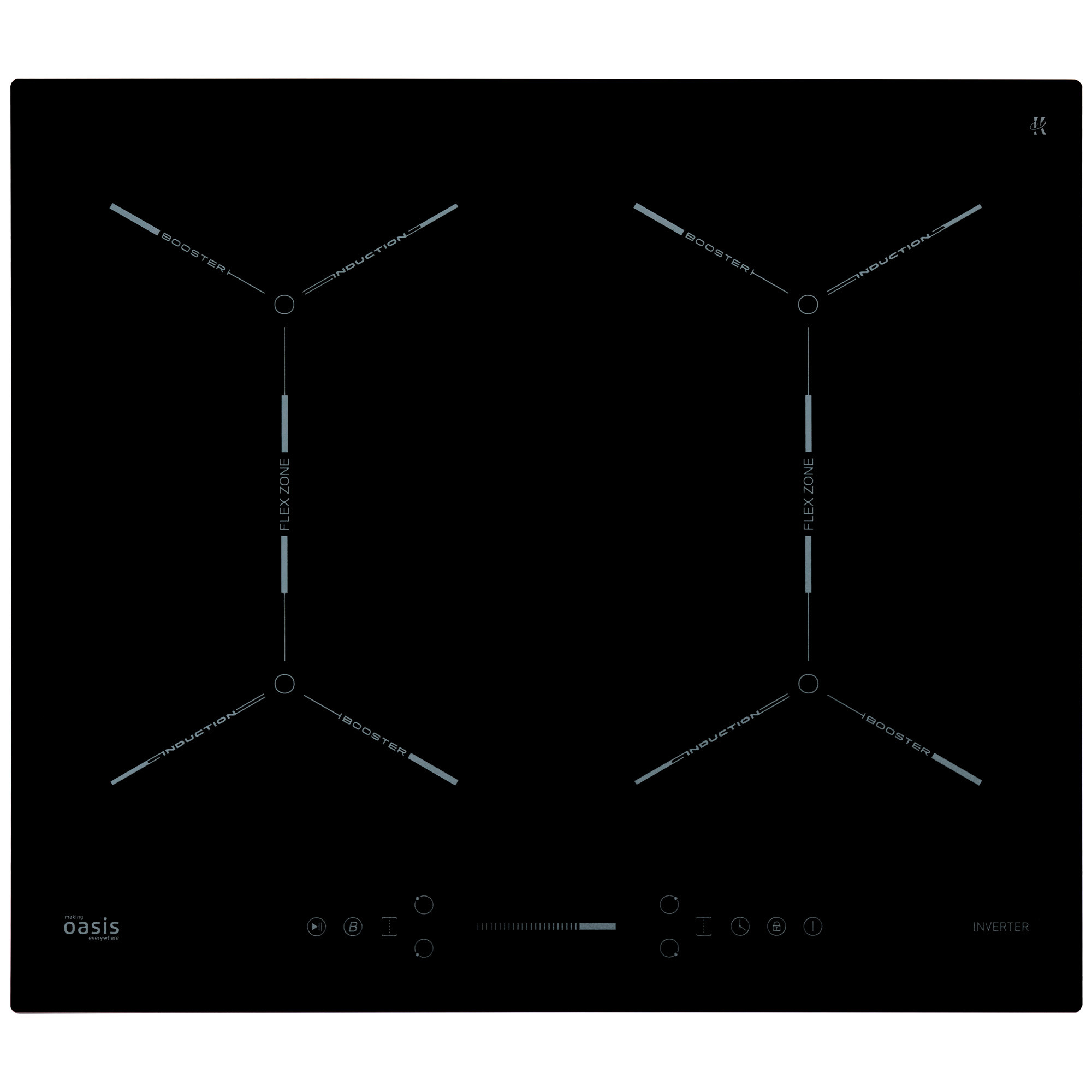Изображение товара Индукционная варочная панель making Oasis everywhere P-EIGD 4 конфорки 59 см черный