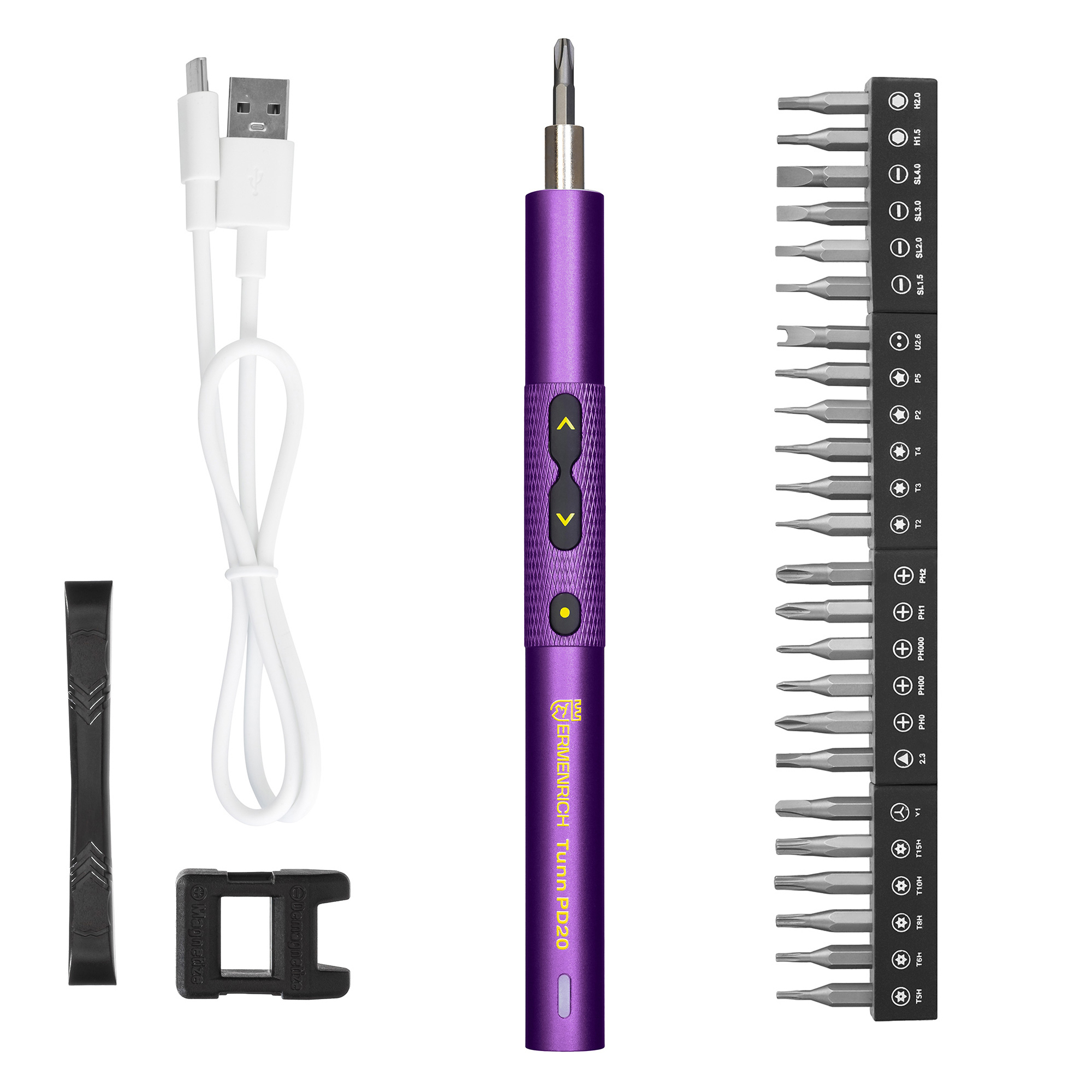 Изображение товара Аккумуляторная отвертка Ermenrich Tunn PD20 с подсветкой и 24 битами