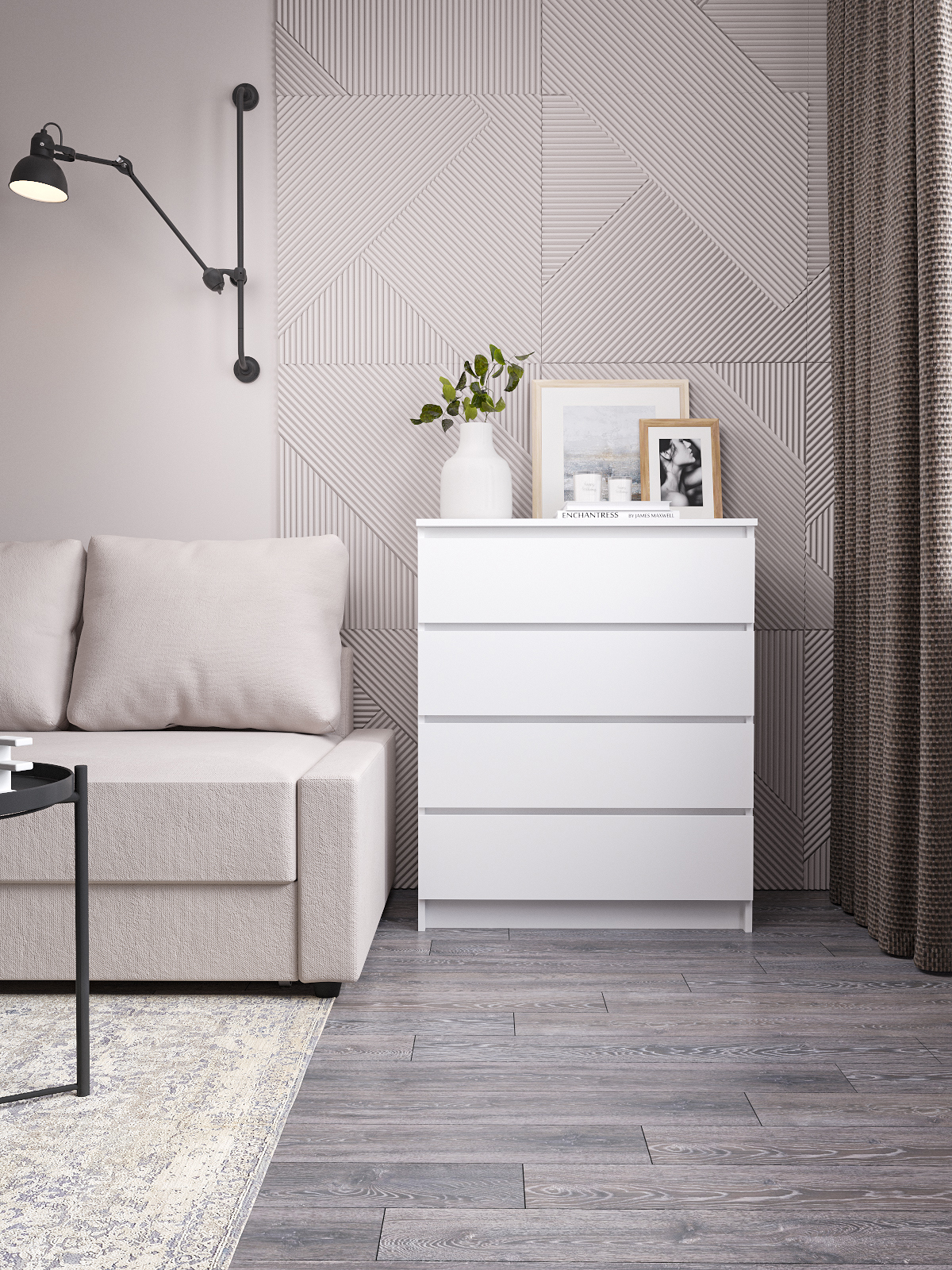 Изображение товара Комод Мори Дсв мебель 4 ящика белый современный стиль компактный