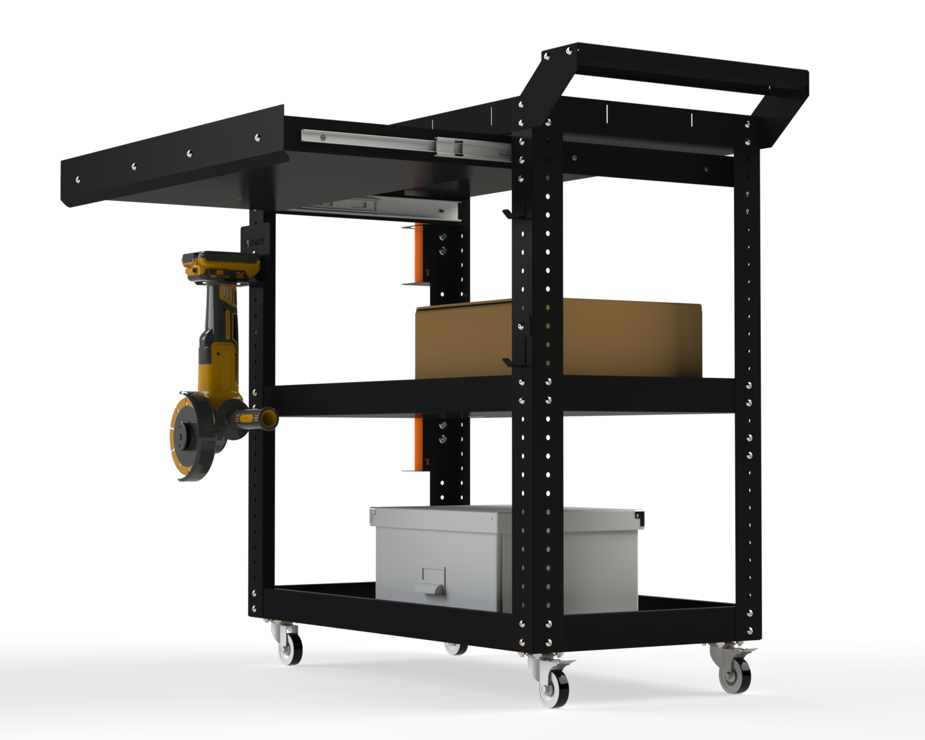 Изображение товара Тележка инструментальная Metalex 118638 Тип 1А 80х80 см с выдвижным ящиком