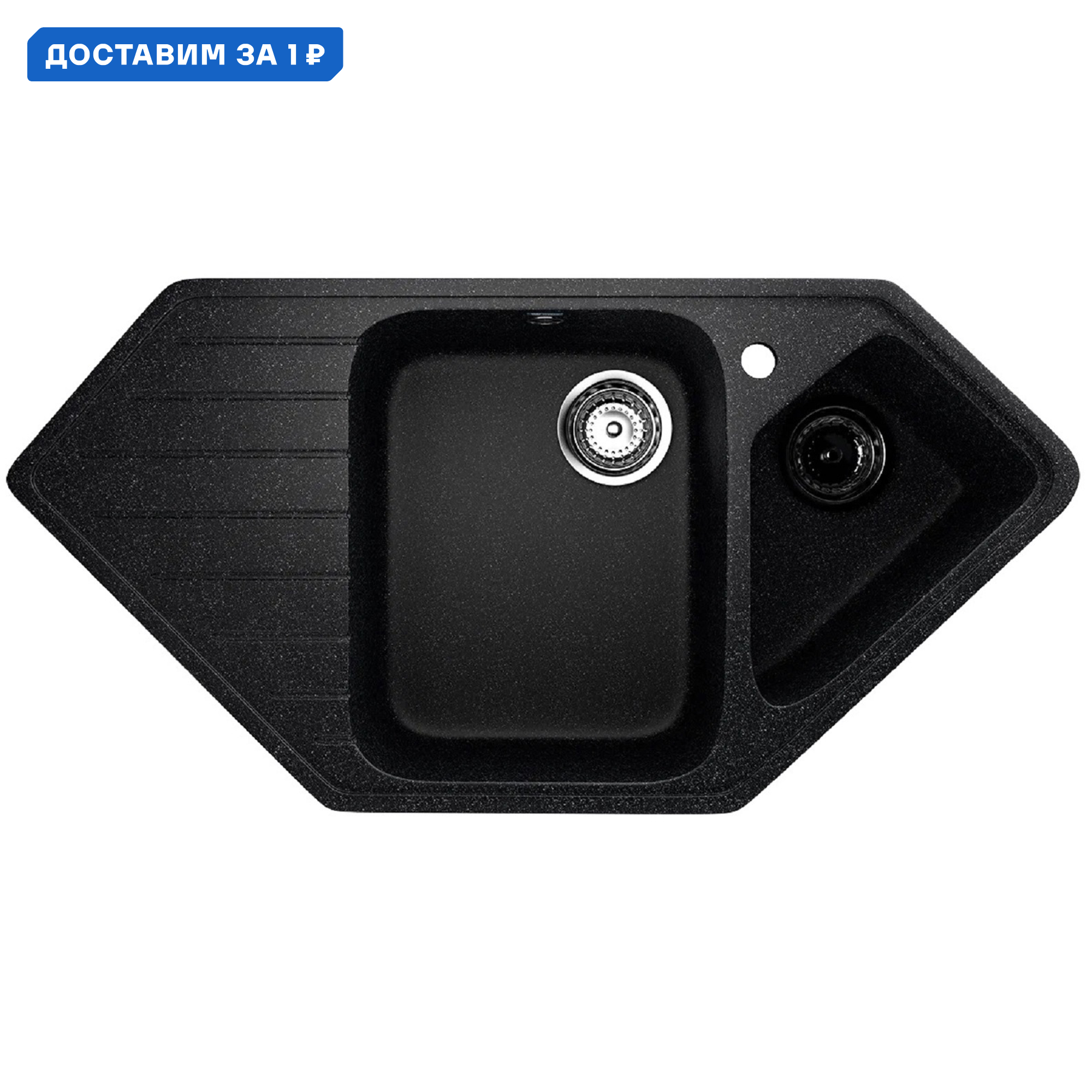 Изображение товара Мойка для кухни Ulgran U-409-308 цвет черный