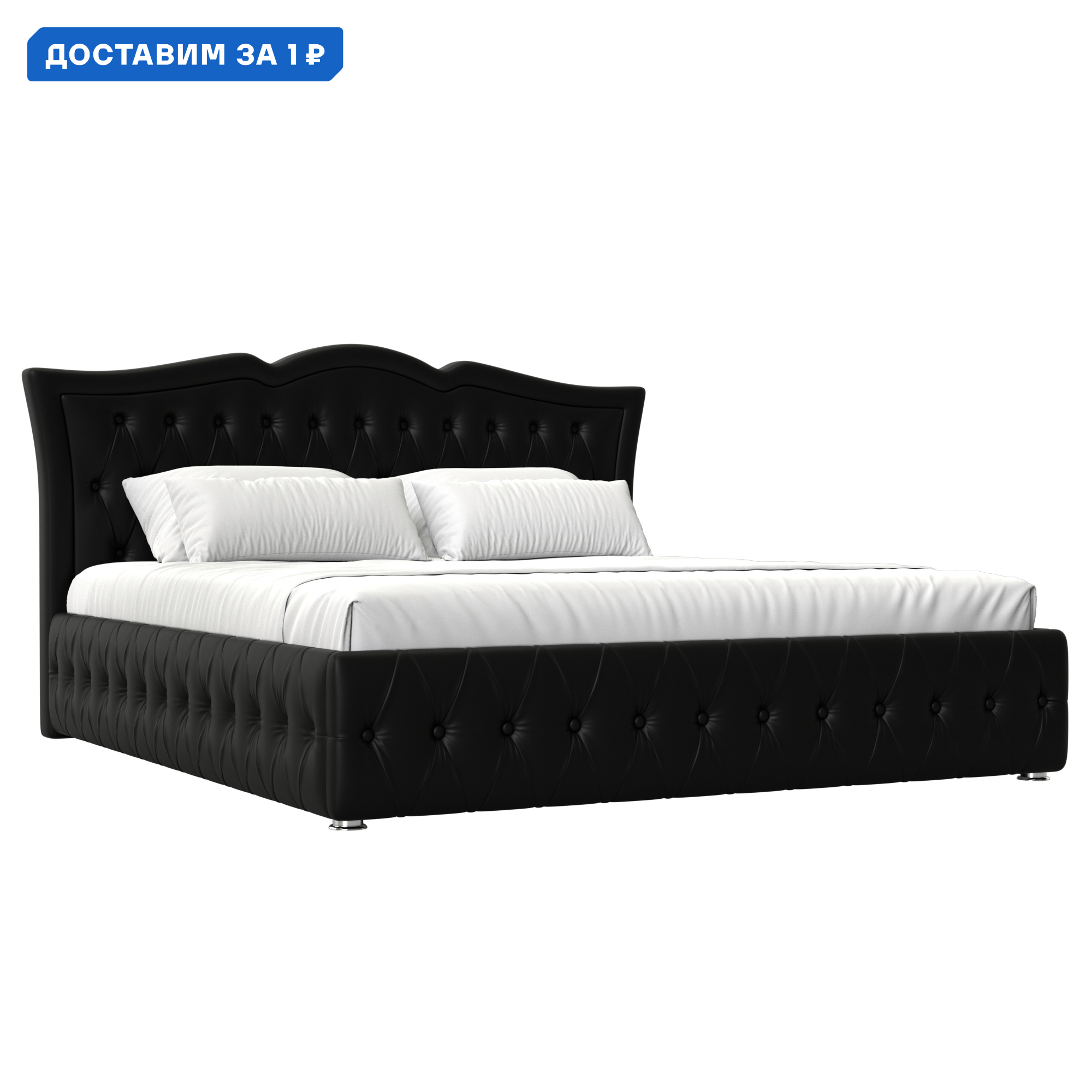 Изображение товара Кровать Герда 200 Лига Диванов черная двухспальная с подъемным механизмом