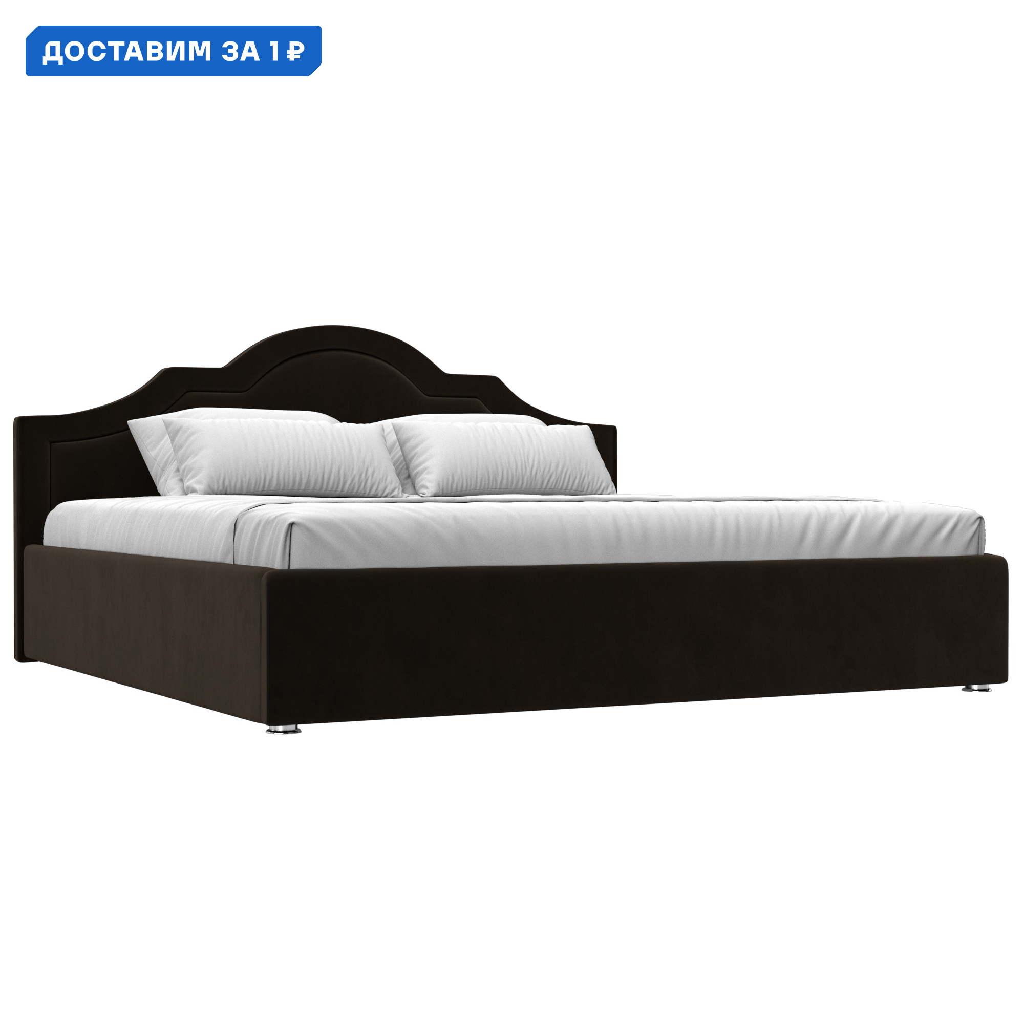 Изображение товара Кровать Афина 200 Лига диванов с ящиком и подъемным механизмом коричневая