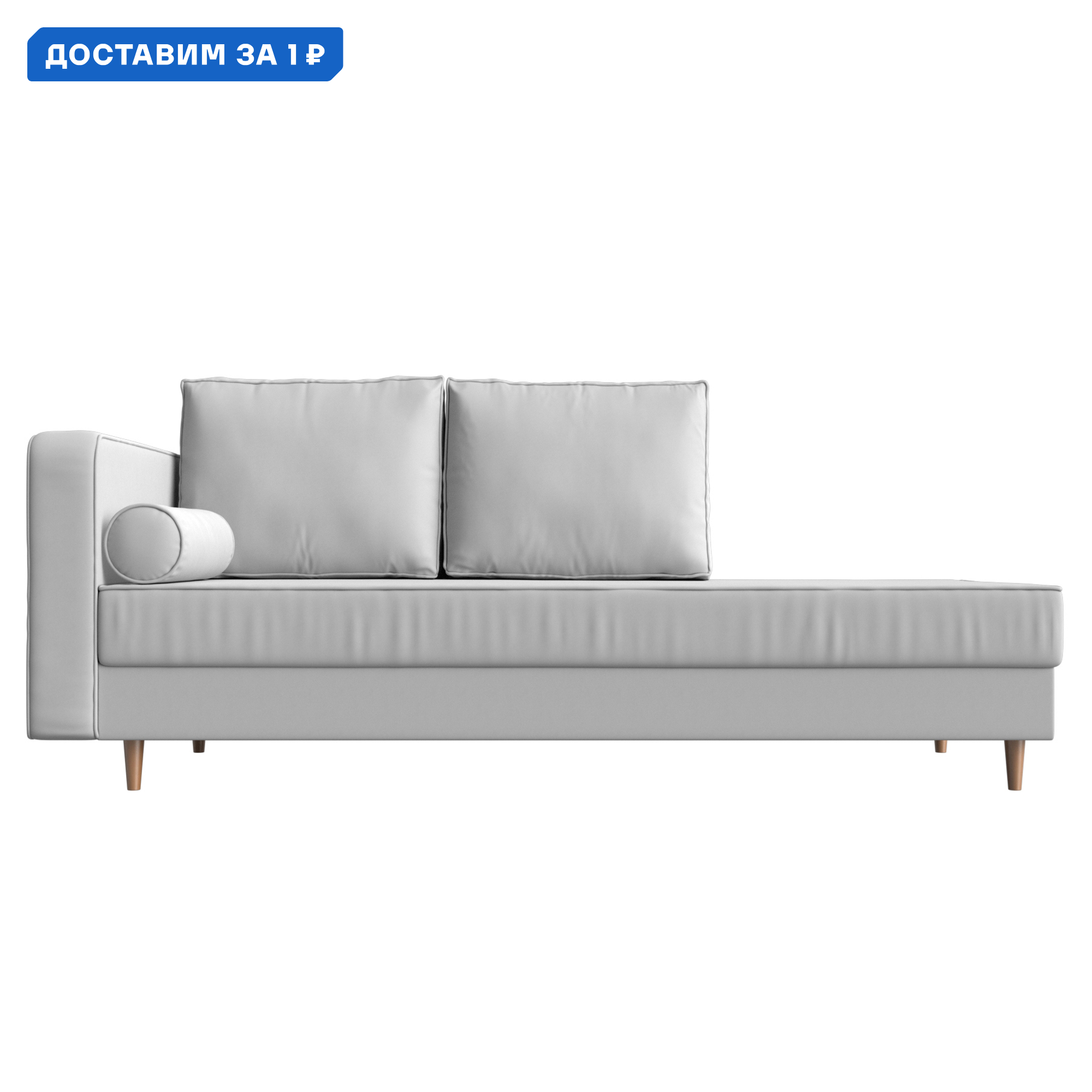 Изображение товара Кушетка Прайм левая Лига диванов 100892L 212x77x81 см экокожа цвет белый