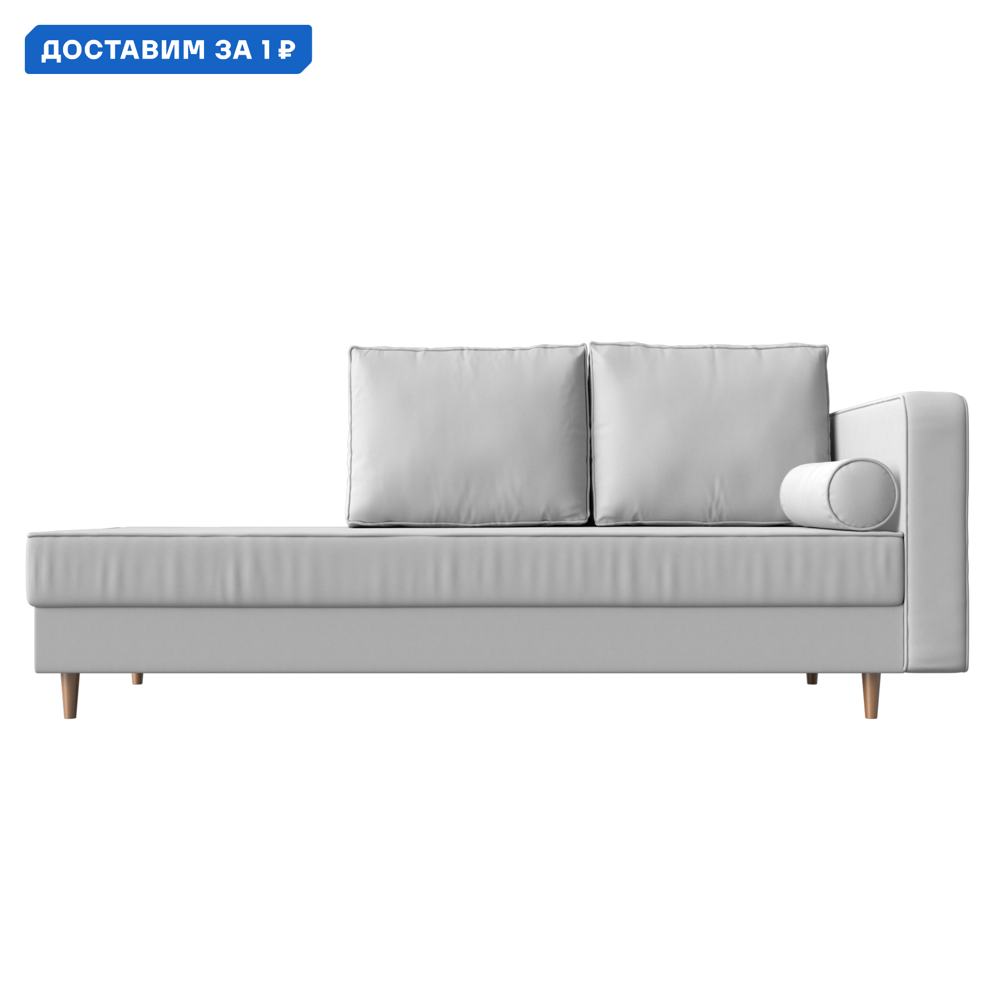 Изображение товара Кушетка Прайм правая Лига диванов 100892 212x77x81 см экокожа цвет белый