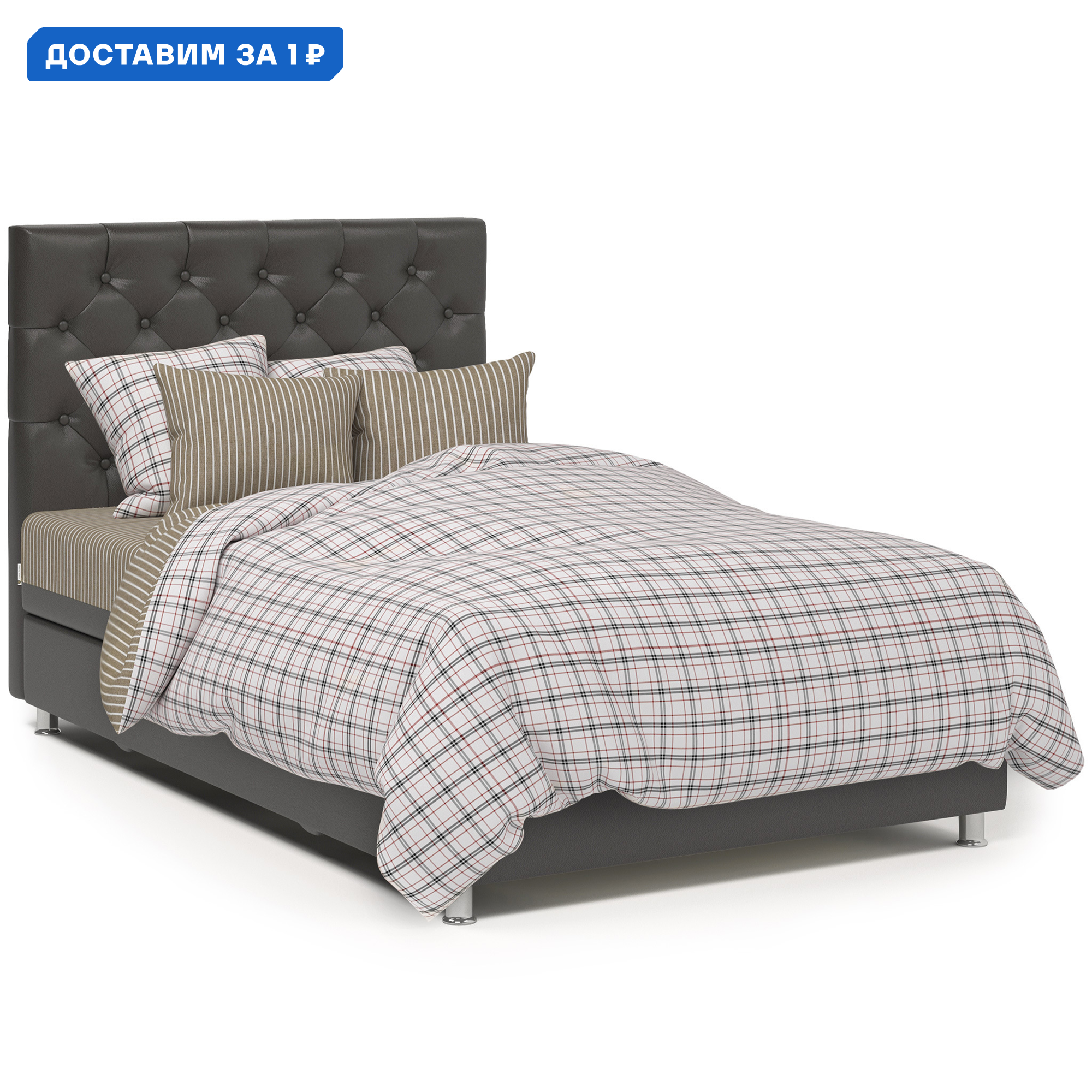 Изображение товара Кровать Шармэль 160x110x208см массив дерева с ящиком и матрасом Россия