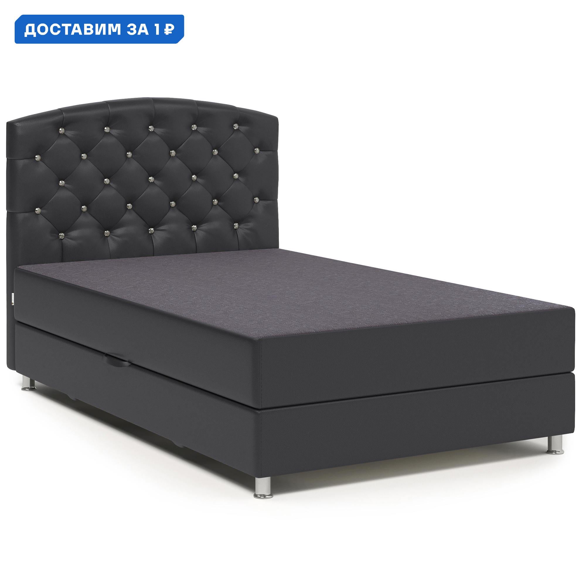 Изображение товара Кровать Премиум Люкс 160x110 см из массива дерева с искусственной кожей