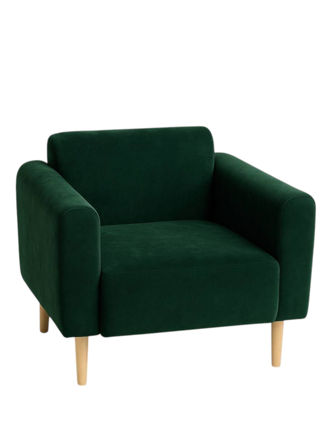 Изображение товара Кресло Диван не мебель Рондо 80x73x74 см велюр цвет зеленый/темно-зеленый