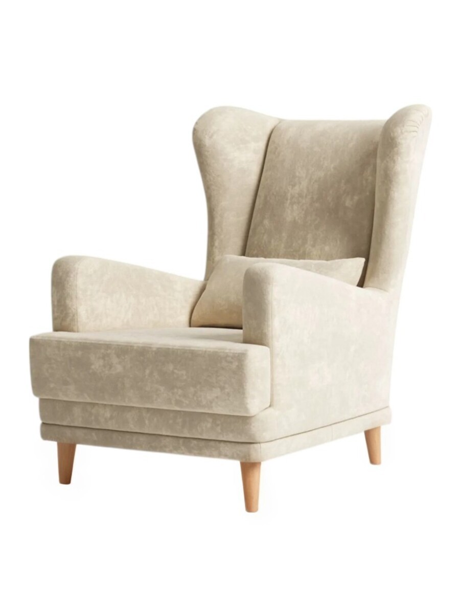 Изображение товара Кресло Вегас из велюра 75x90x85 см бежевое/белое Россия