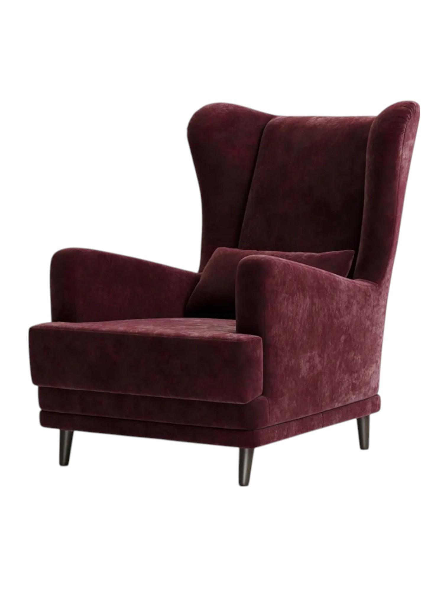 Изображение товара Мягкое кресло Вегас бордовое из велюра с ножками из березы комфортная мебель для дома и офиса