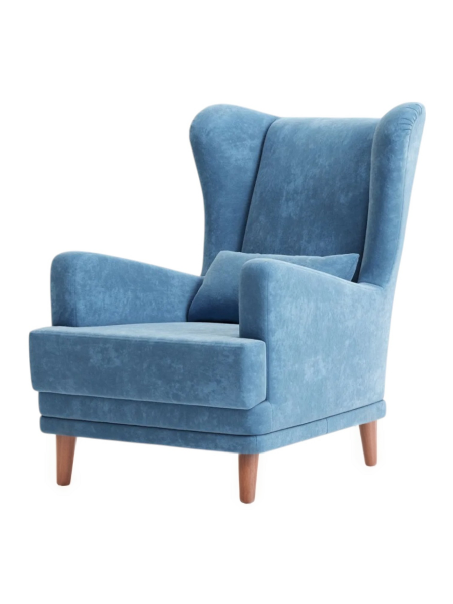 Изображение товара Кресло Диван не мебель Вегас 75x90x85 см велюр цвет голубой