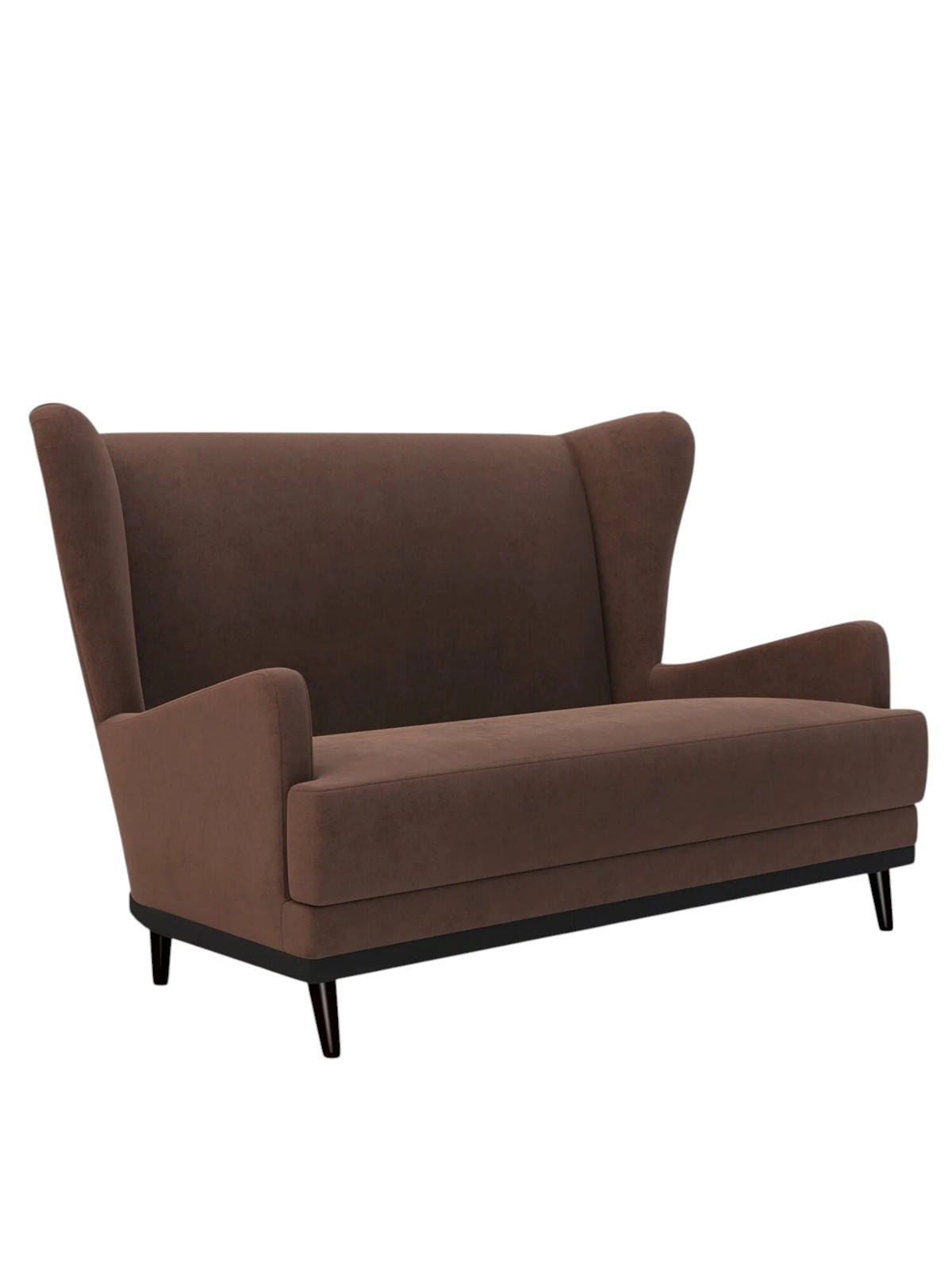 Изображение товара Комфортный мини-диван Вегас из велюра, 138х90 см в коричневом цвете
