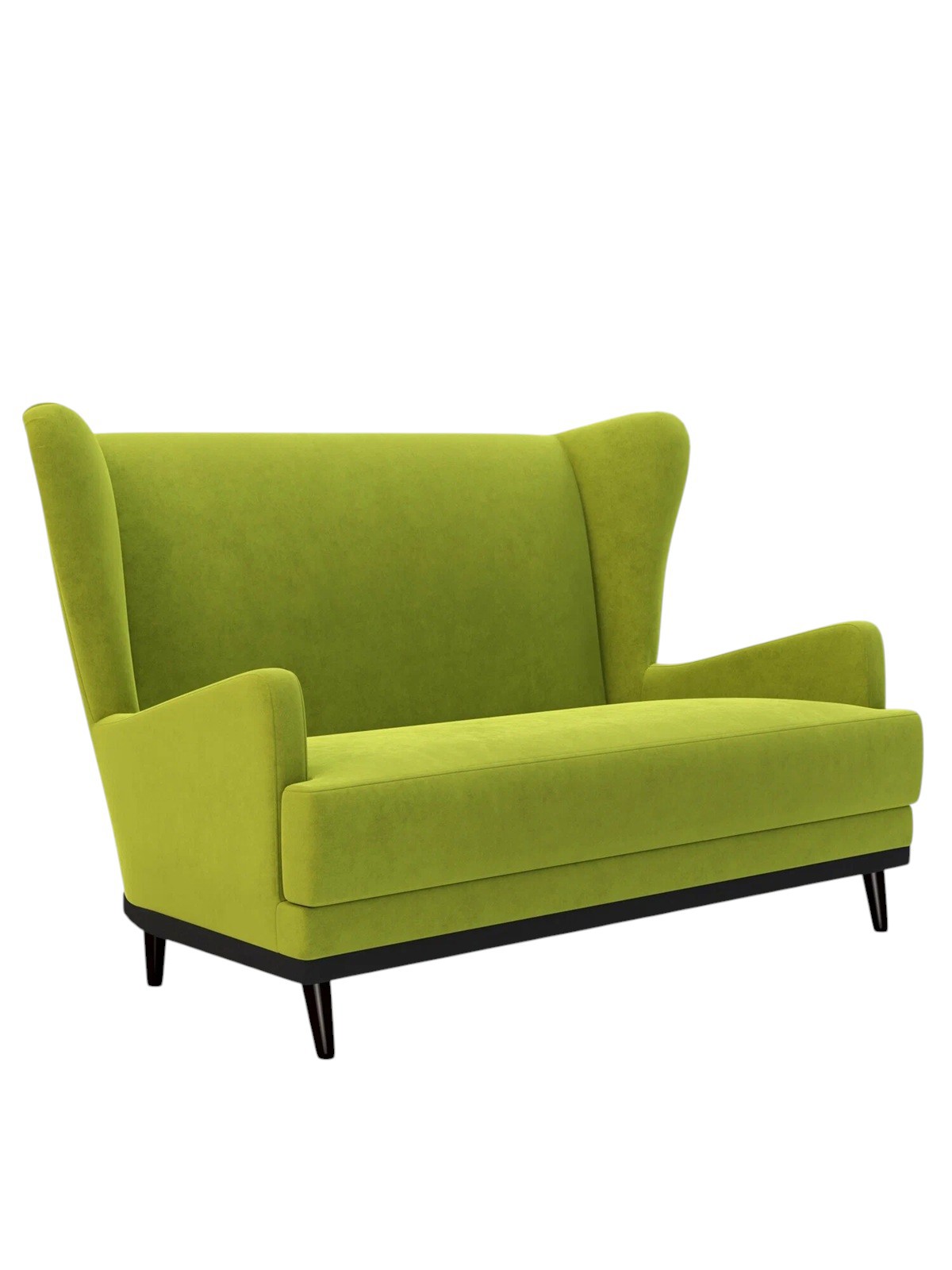 Изображение товара Мини диван Вегас прямой велюр зеленый легкий и стильный для кухни и детской