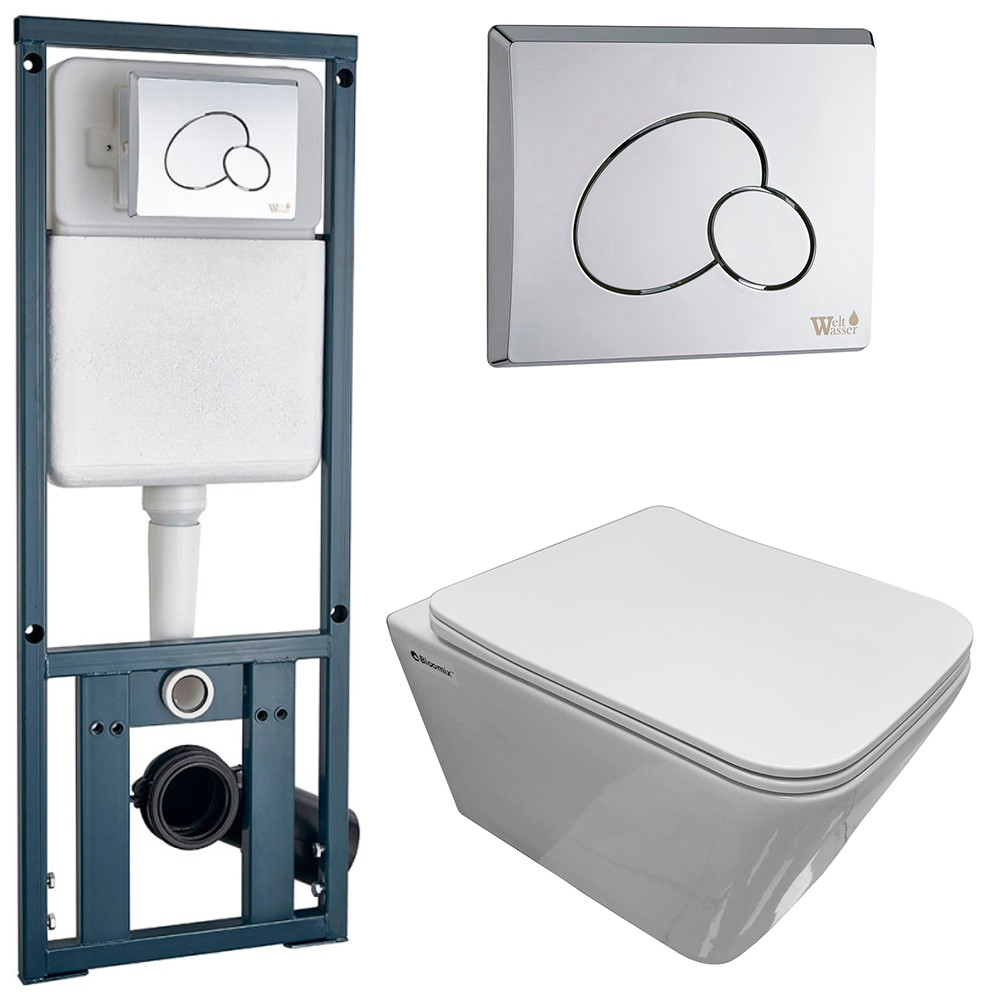 Изображение товара Комплект инсталляции WeltWasser Marberg 410 RD с унитазом Bloomix Regnum 1202