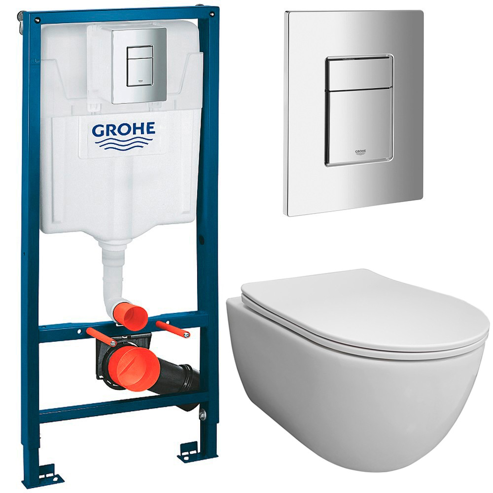 Изображение товара Комплект инсталляции с унитазом Bloomix Diva безободковый Ceramic и сиденьем